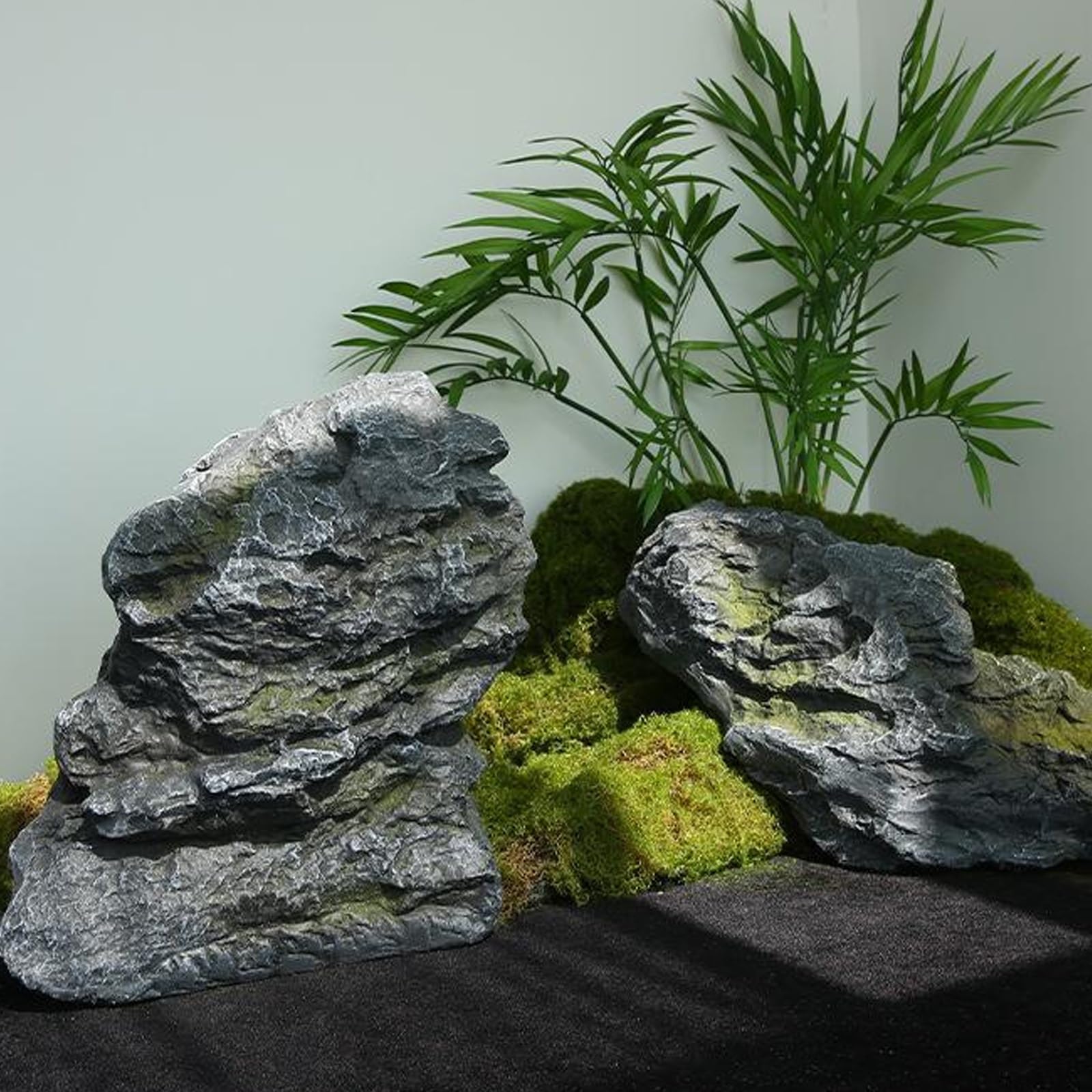 Grandi rocce artificiali, in fibra di vetro, decorazione per cortile, per abbellire all'aperto senza soluzione di continuità (27,9 x 37,1 x 18 cm)