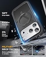 Vista 253 de Miracase Funda magnética para iPhone 14 de 6.1 pulgadas, protector de pantalla de vidrio templado integrado + protector de lente, compatible