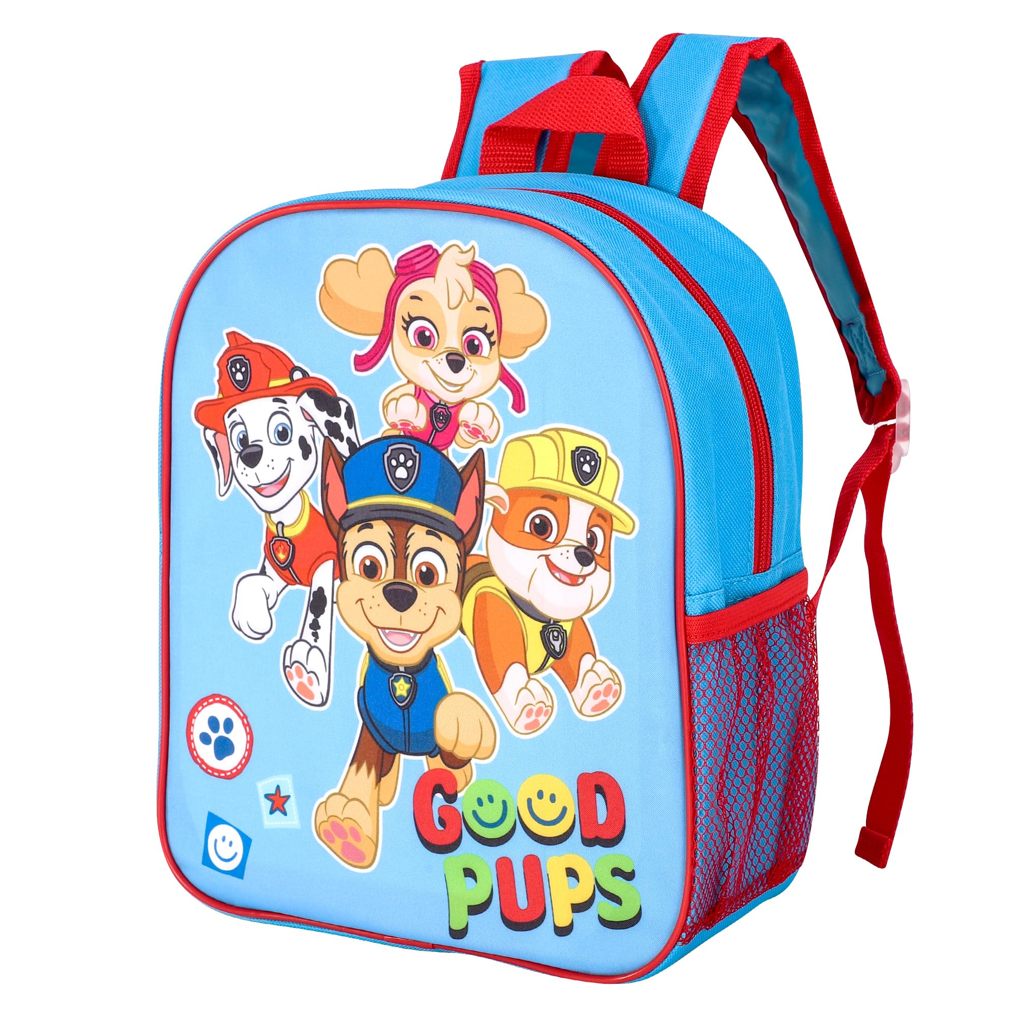 TDL Paw Patrol Kids Backpack – Good Pups Blue Lightweight School Bag with Adjustable Straps and Mesh Side Pockets – Ideal for Toddlers and Preschoolers, Blue, S
