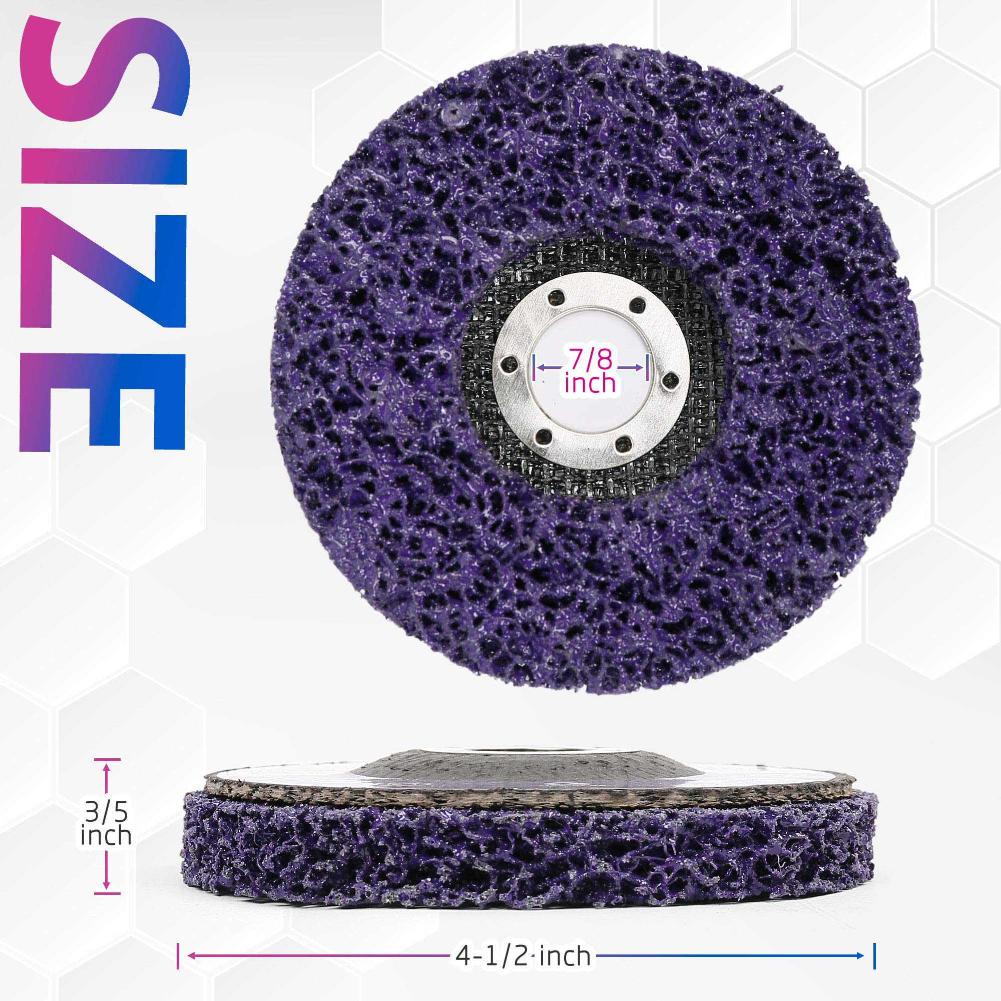 LotFancy Discos de tiras de lija para limpieza y eliminación de pintura, 6 unidades, color morado