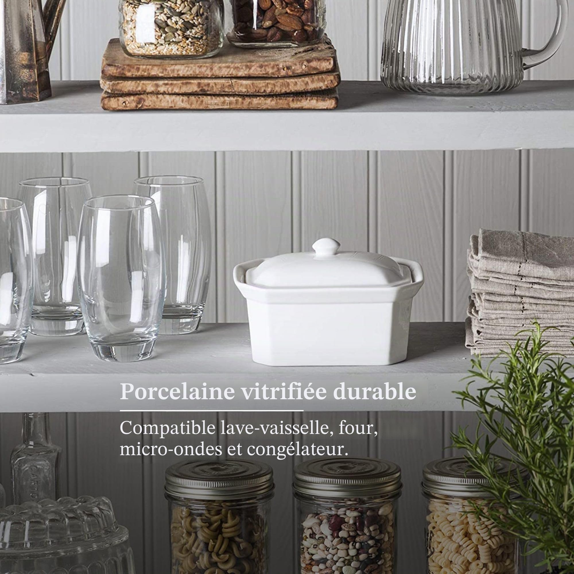 WM Bartleet & Sons Beurre/Terrine avec Couvercle, Blanc, 18x13.5x11cm