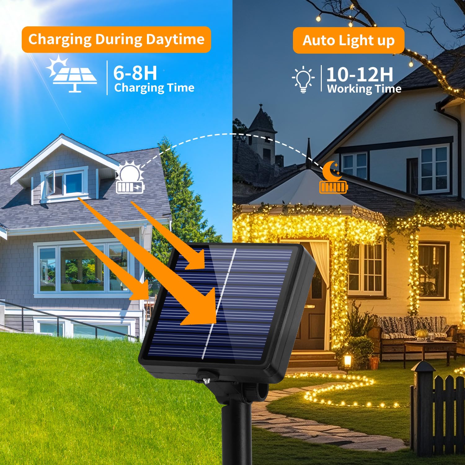 Hoteril Luces solares Led Exterior Jardin, 3 x 17M 150 LED Guirnaldas Luces Exterior Solar, IP65 Luces Solares Exterior con 8 Modos, Guirnalda Luces Exterior para Jardín, Terraza, Boda, Decoración
