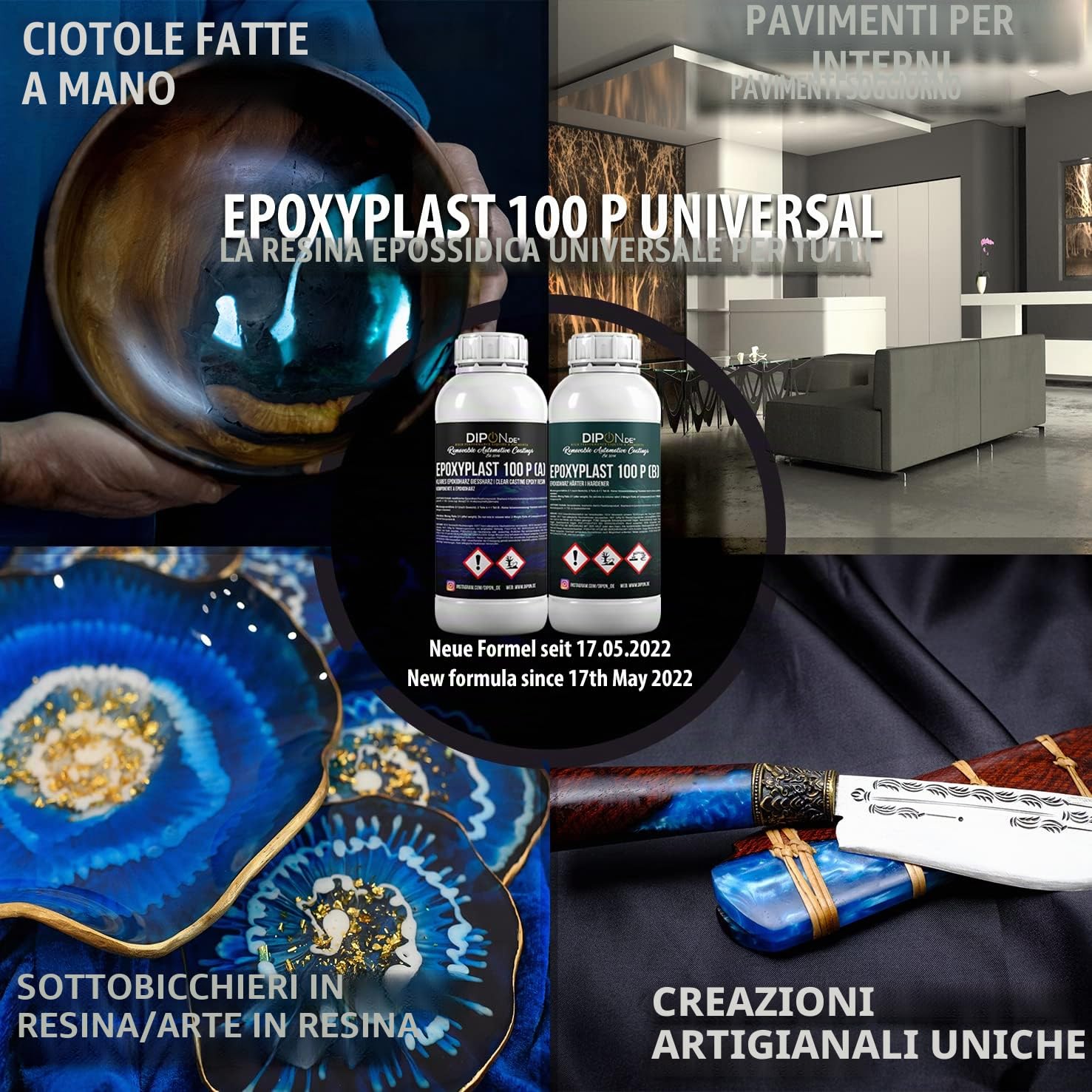 4,5 kg di resina epossidica trasparente 2K EP per legno, plastificazione, per tavoli in vetroresina, pavimenti, acquari, costruzione di oggetti, resistente ai raggi UV