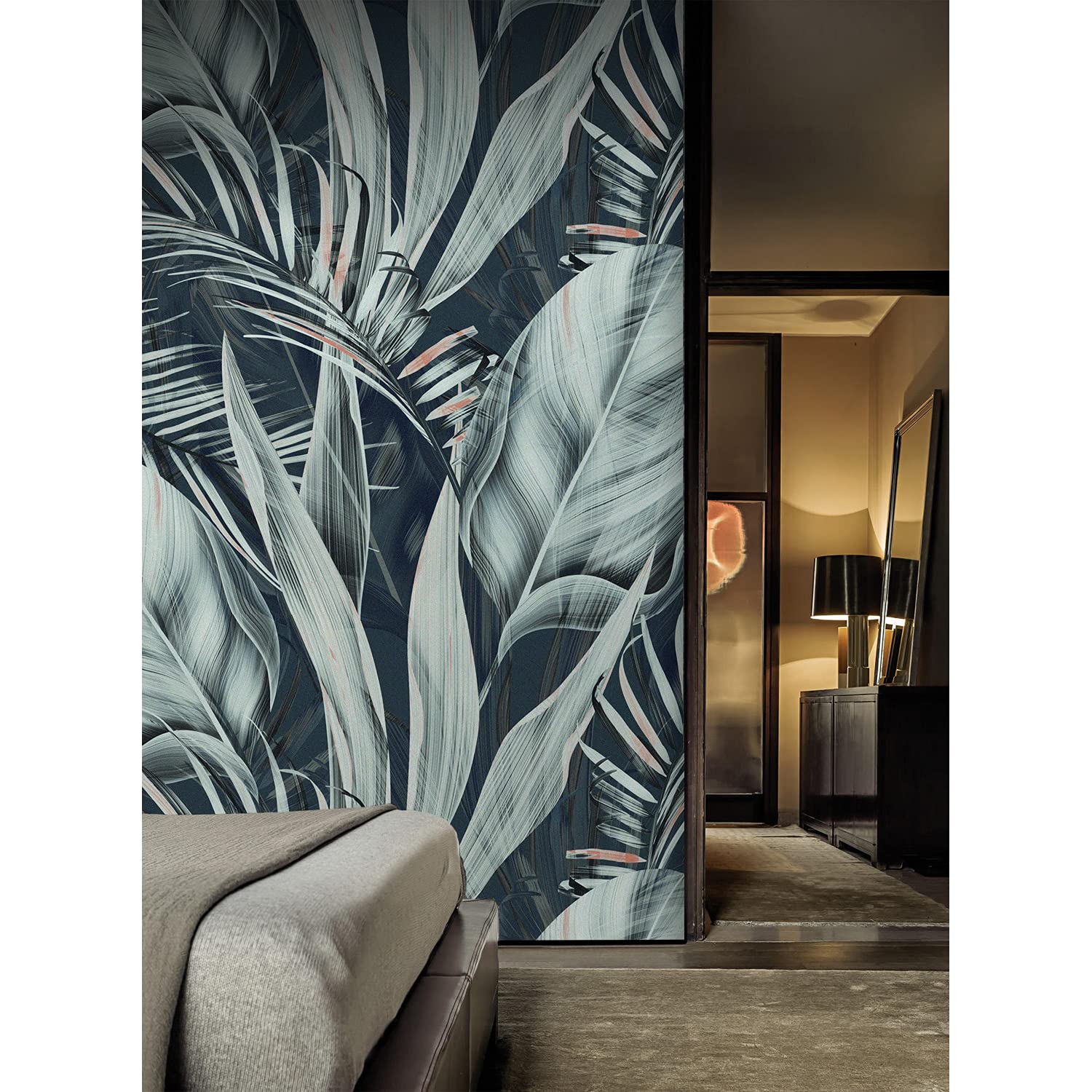 Papier peint haute definition en latex 208x146 cm avec grand motif floral
