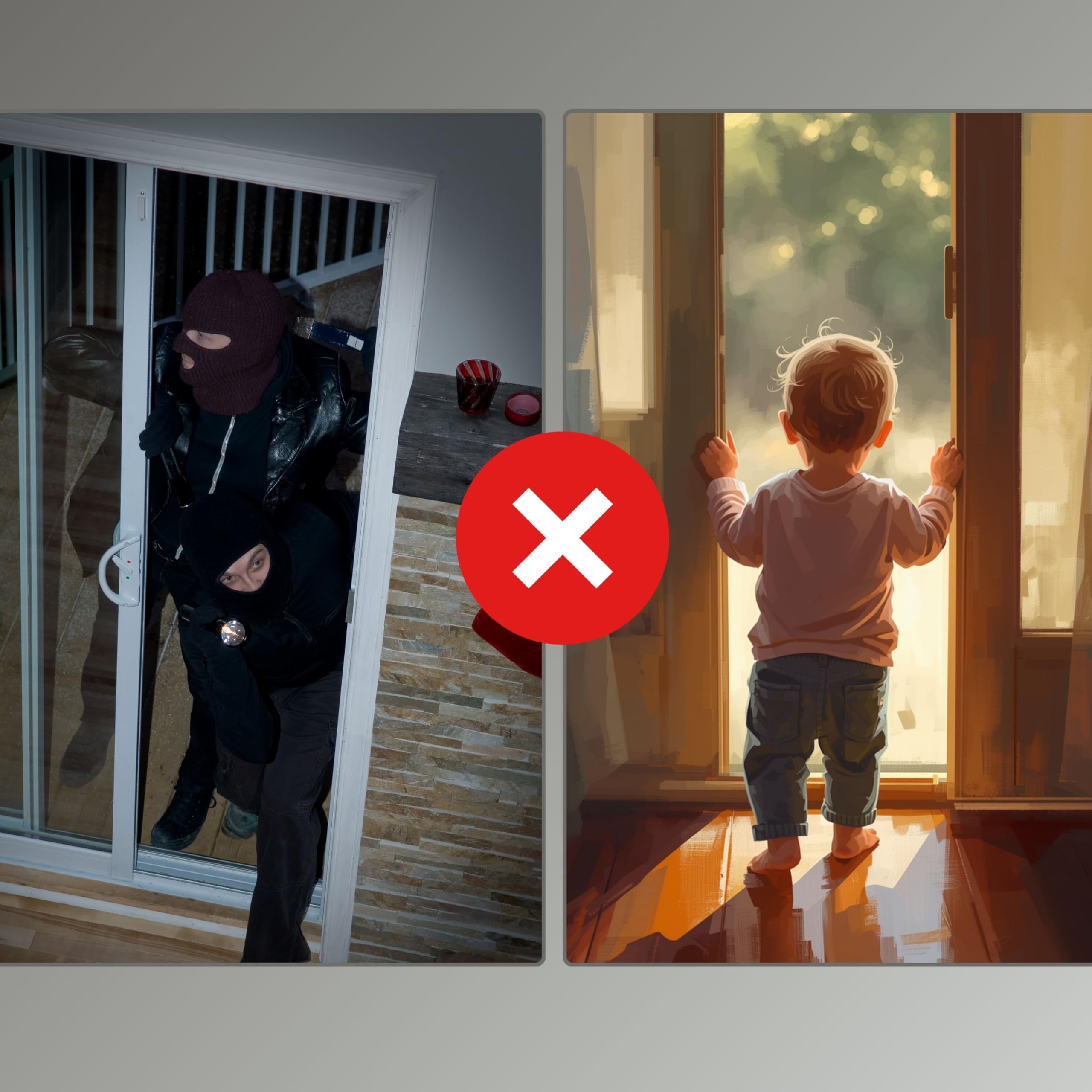 VECTA Tür Sicherheitsstange, Grau 1-Pack Erweiterter Sicherheitsstange für Türen, Heavy Duty Türsicherung, Einstellbarer Balkontür Sicherung, Einbruchschutz Fenster, Tür Sicherheit für Zuhause,