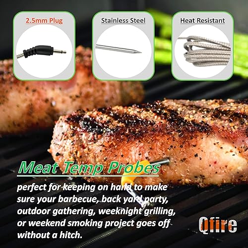 Miniatura 2 de Sonda de carne compatible con Weber SmokeFire EX4EX6 parrilla de pellets de madera, paquete de 2