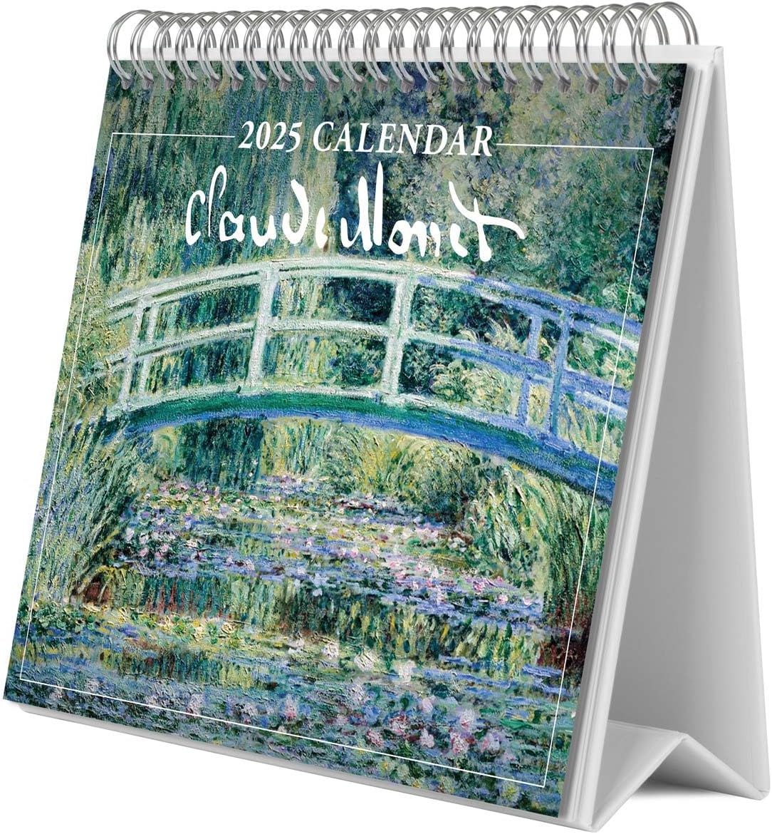 Grupo Erik Calendar 2025 Desk Calendar Monet Calendar 2025 Family Planner Desk Calendar 2025 to Stand Up 20 x 17 cm Annual Calendar 2025, Green