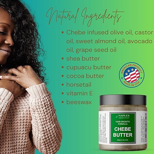 Miniatura 5 de Chebe - Mantequilla para el cabello con polvo Chebe, acondicionador para el crecimiento del cabello, suero natural, fortalecimiento para todo tipo