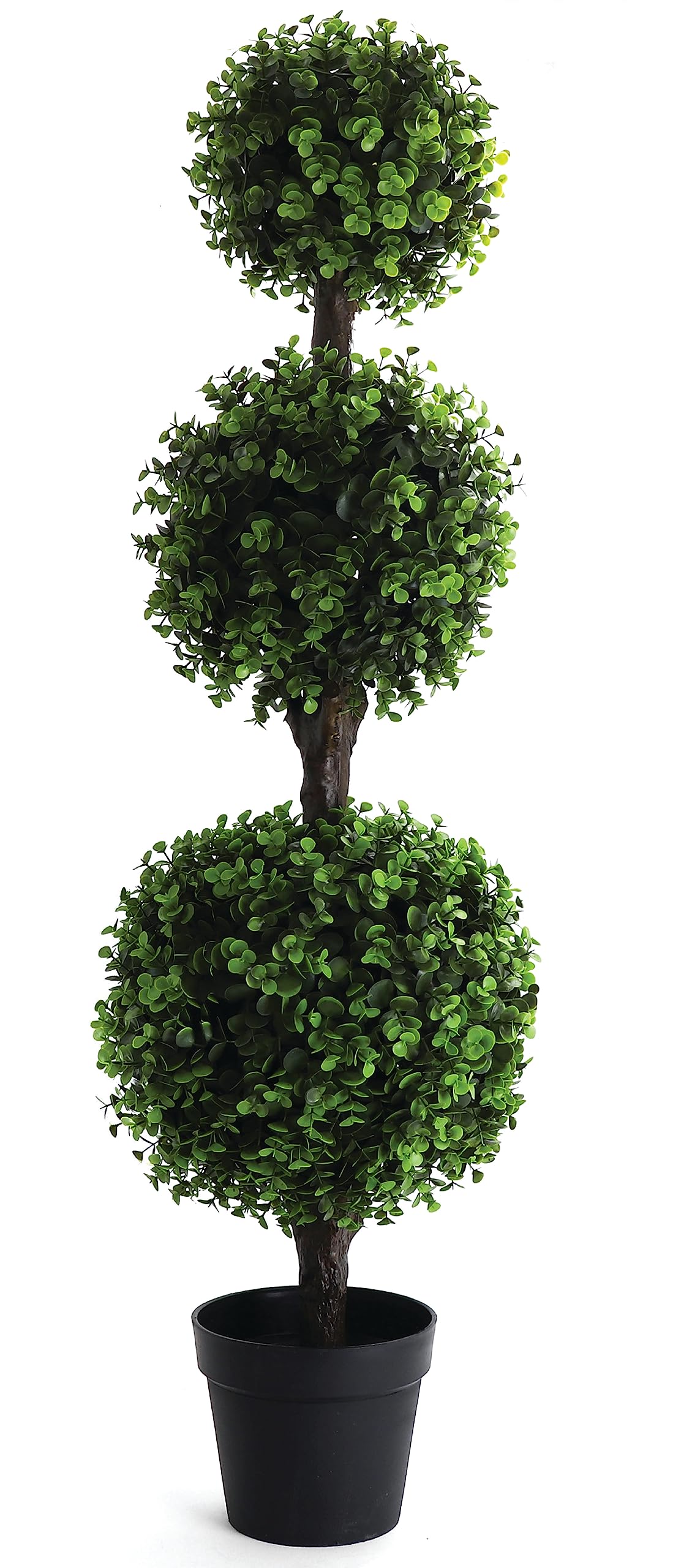 Artificial Wintergreen Topiary Ball Tree - 4' Wintergreen Ball Tree - Indoor/Outdoor Topiary Trees - Wintergreen Artificial Outdoor Plants - Lifelike Wintergreen Boxwood Plant (1 Pack)