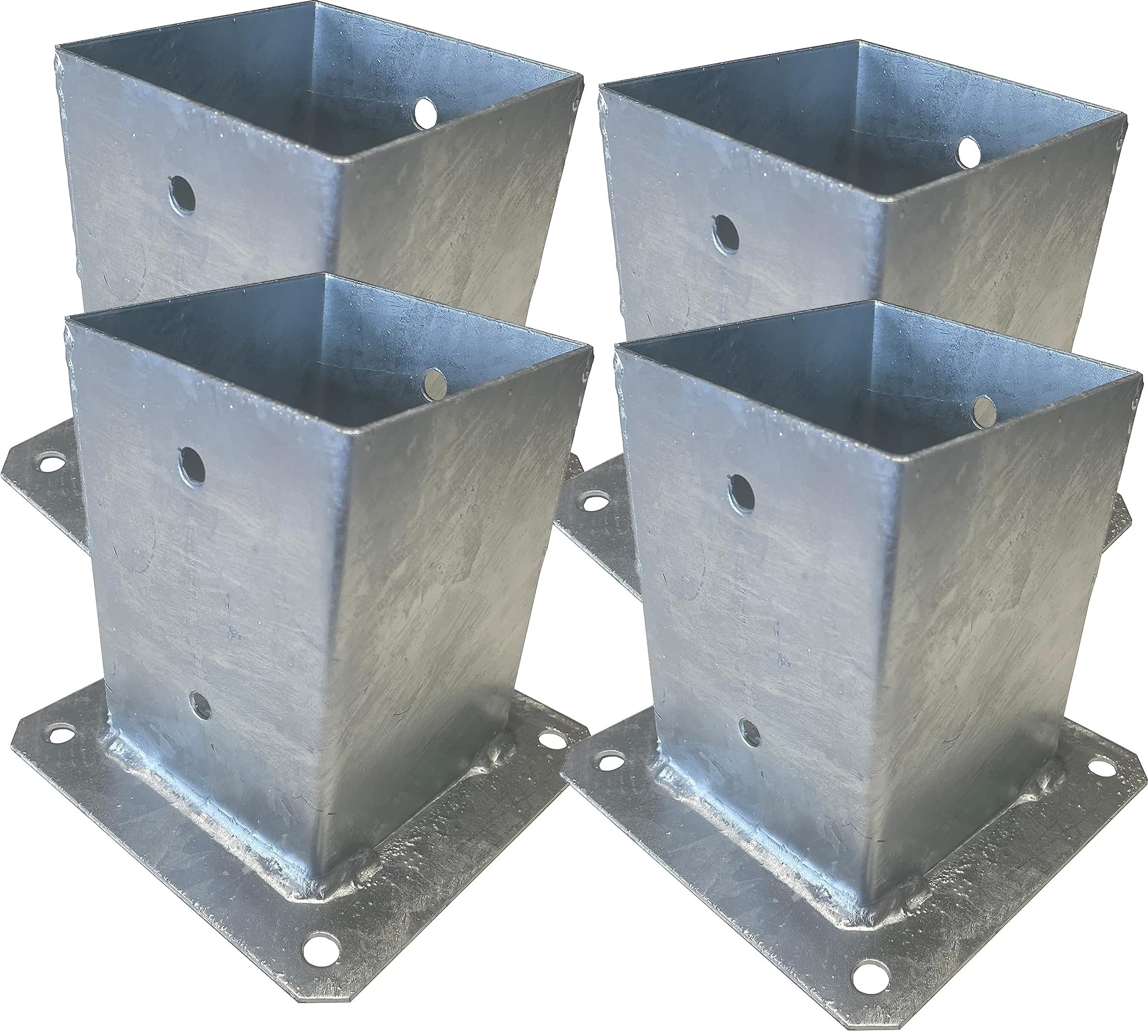 BUZZ Gardens Fence Post Support Bolt-on hot-dip Galvanized Sleeve Anchor Fence Post Foot (80x80 Set of 4) — image 1