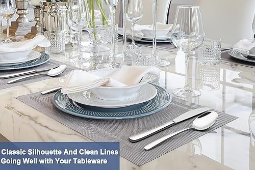 Miniatura 6 de Wildone - Juego de cubiertos de 60 piezas para 12, juego de cubiertos de acero inoxidable de alta calidad, juego de cubiertos de alta resistencia