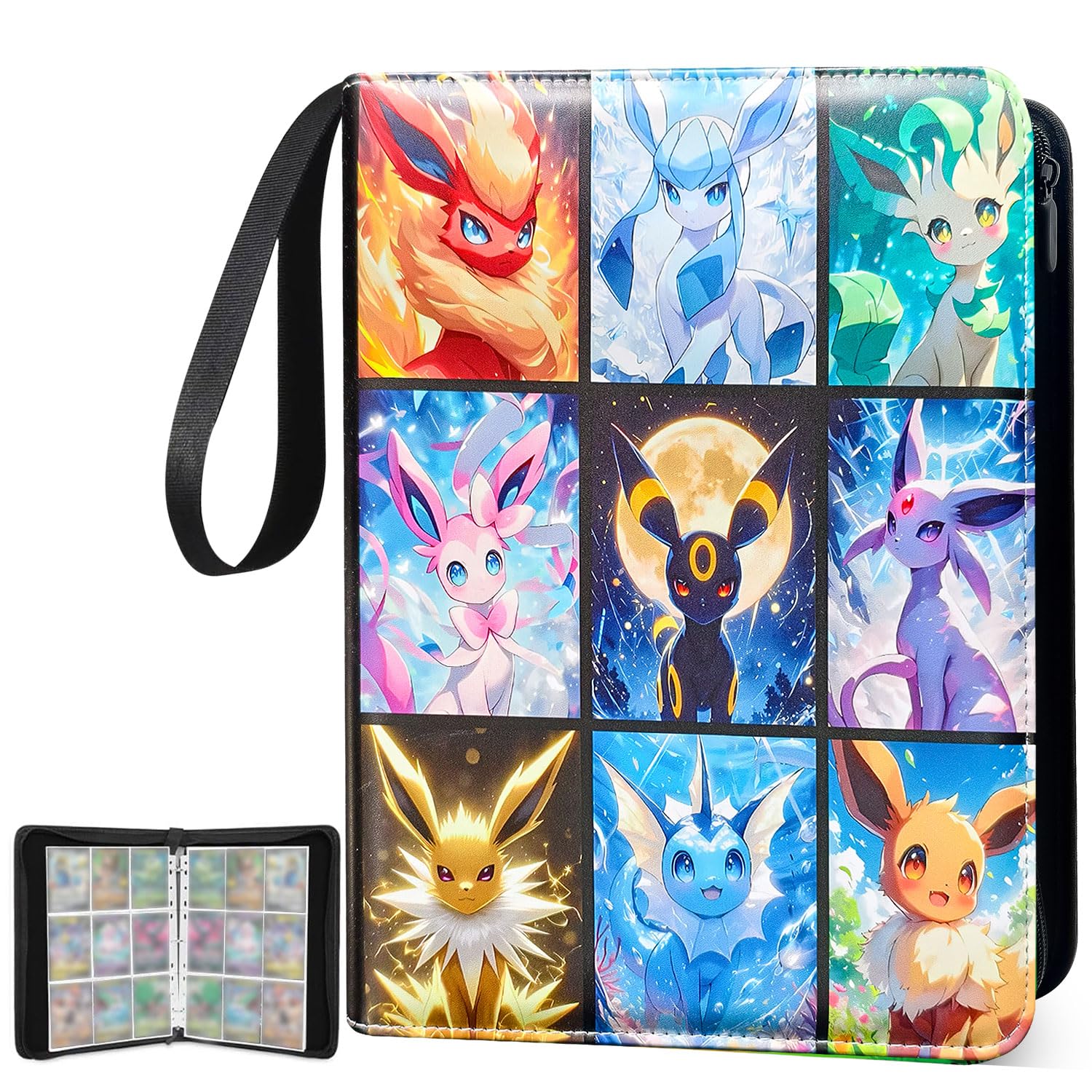 Card Binder 9 Pocket, PU Trading Card Binder, Waterproof Card Guardian Binder, 50 Pages 900 Pockets Card Folder, Zipper Card Collection Folder, Ideal Gifts for Birthday Party-image-45