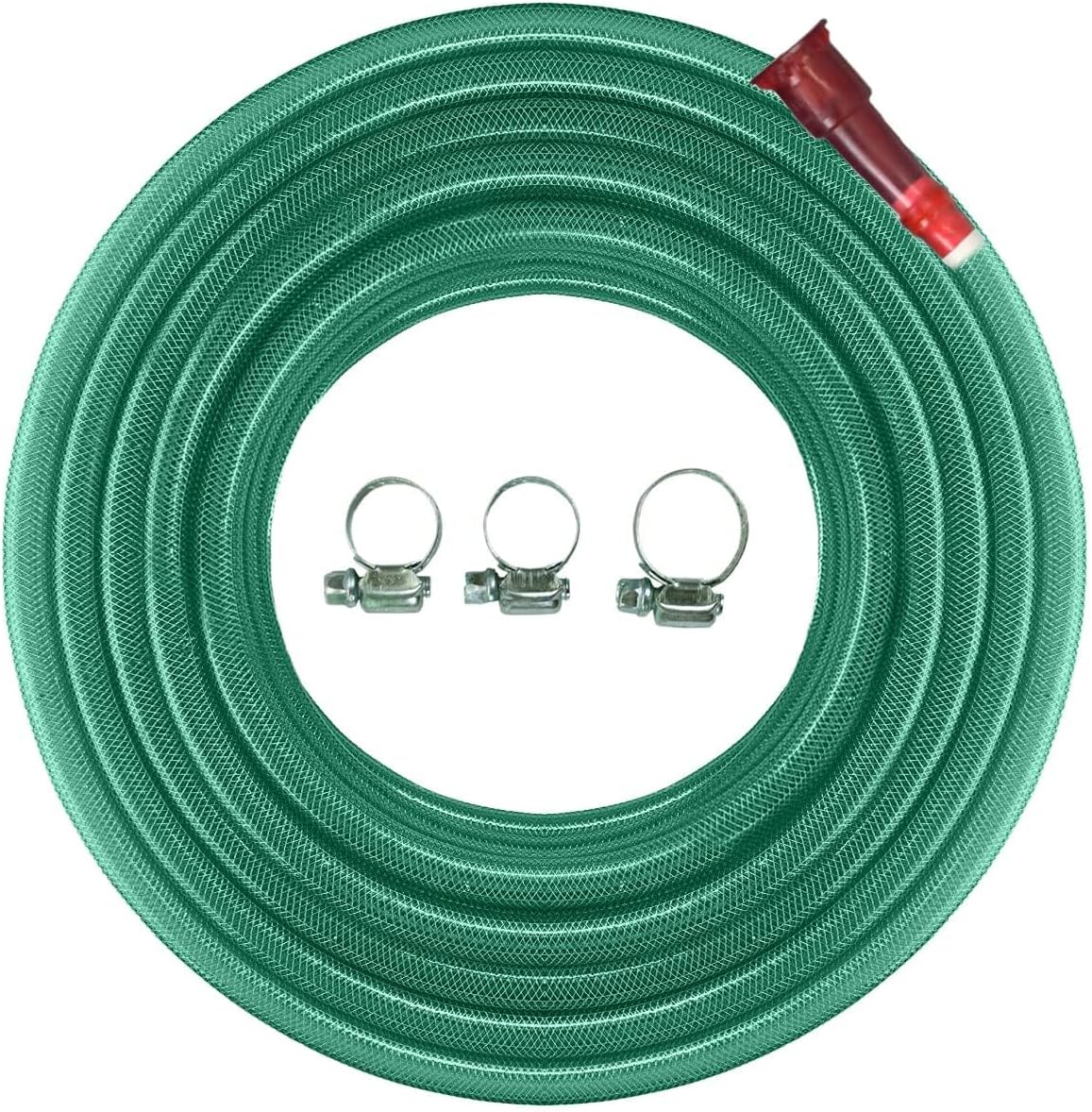 Cinagro 20 Meter 0.5 inch Heavy Duty 3 Layered Braided PVC Garden Hose Pipe with Tap Adapter & 3 Clamps, Water HosePipe for Garden, Car Washing, Garden Pipe for Home (65.6 feet, Green)