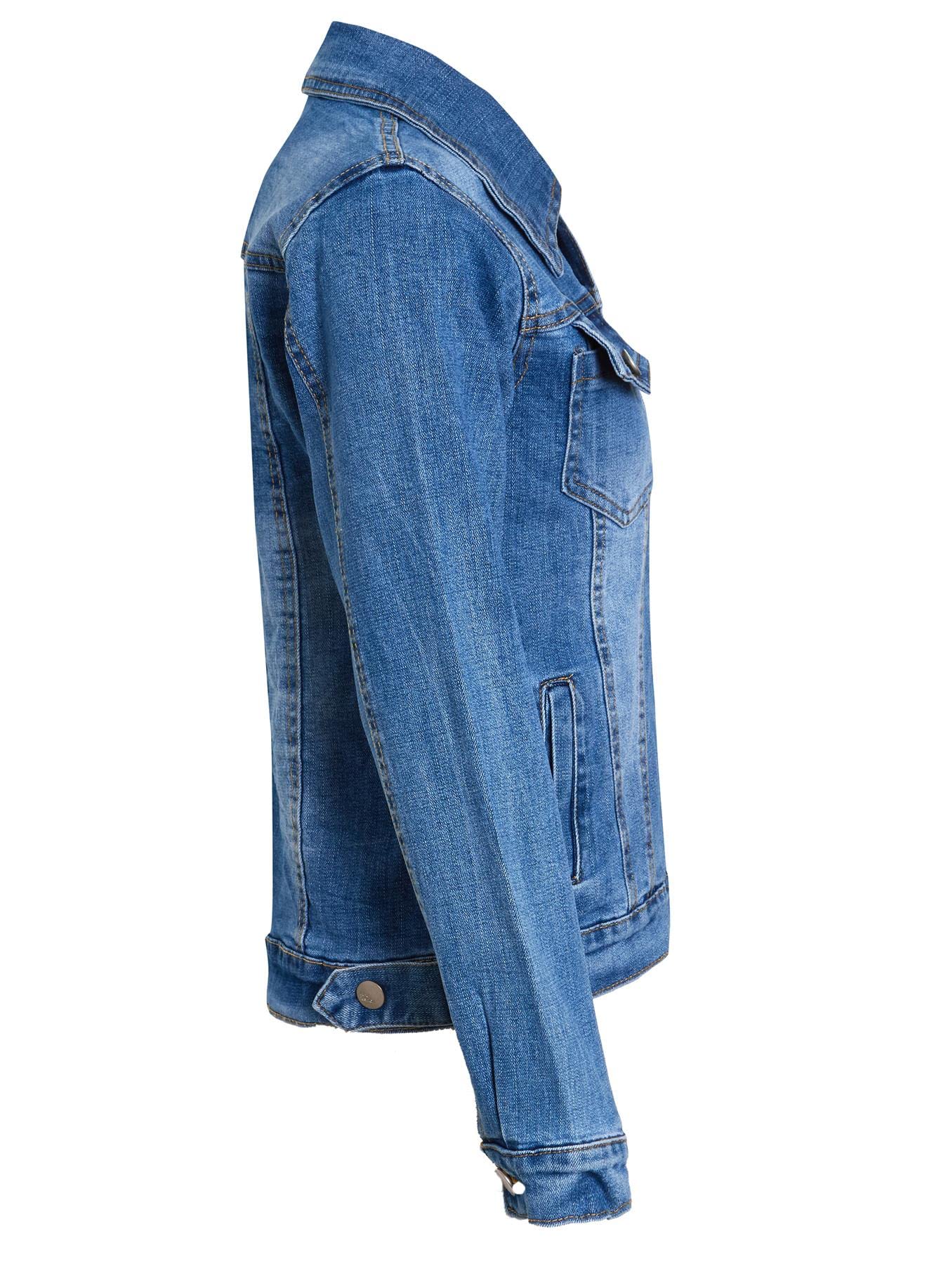SS7 Veste en Jean Fille Délavé Stretch