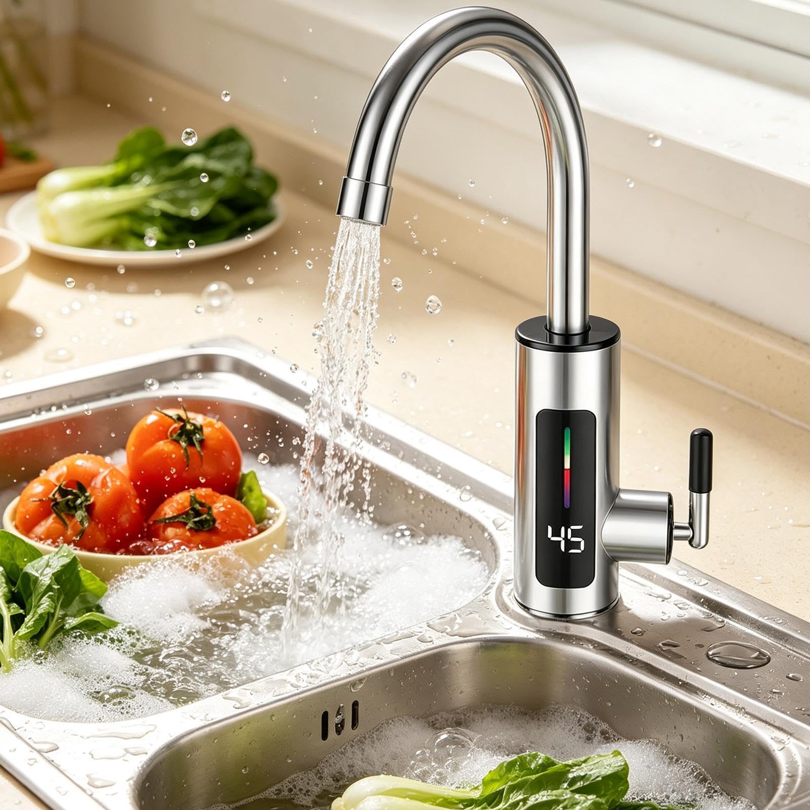 Rubinetto da cucina – Rubinetto girevole a 360 gradi con display della