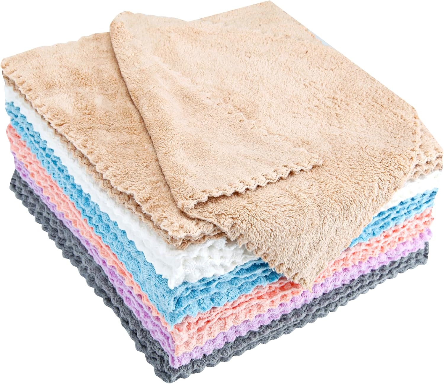 Double sided thickened coral fleece hand towel Quick drying