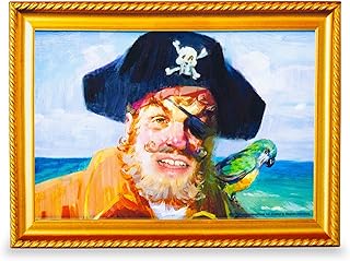 30+ Home Bar Designs With Unique Pirate-Themed Decor 12 SpongeBob SquarePants Captain Painty the Pirate Canvas Wall Art Print Ha...