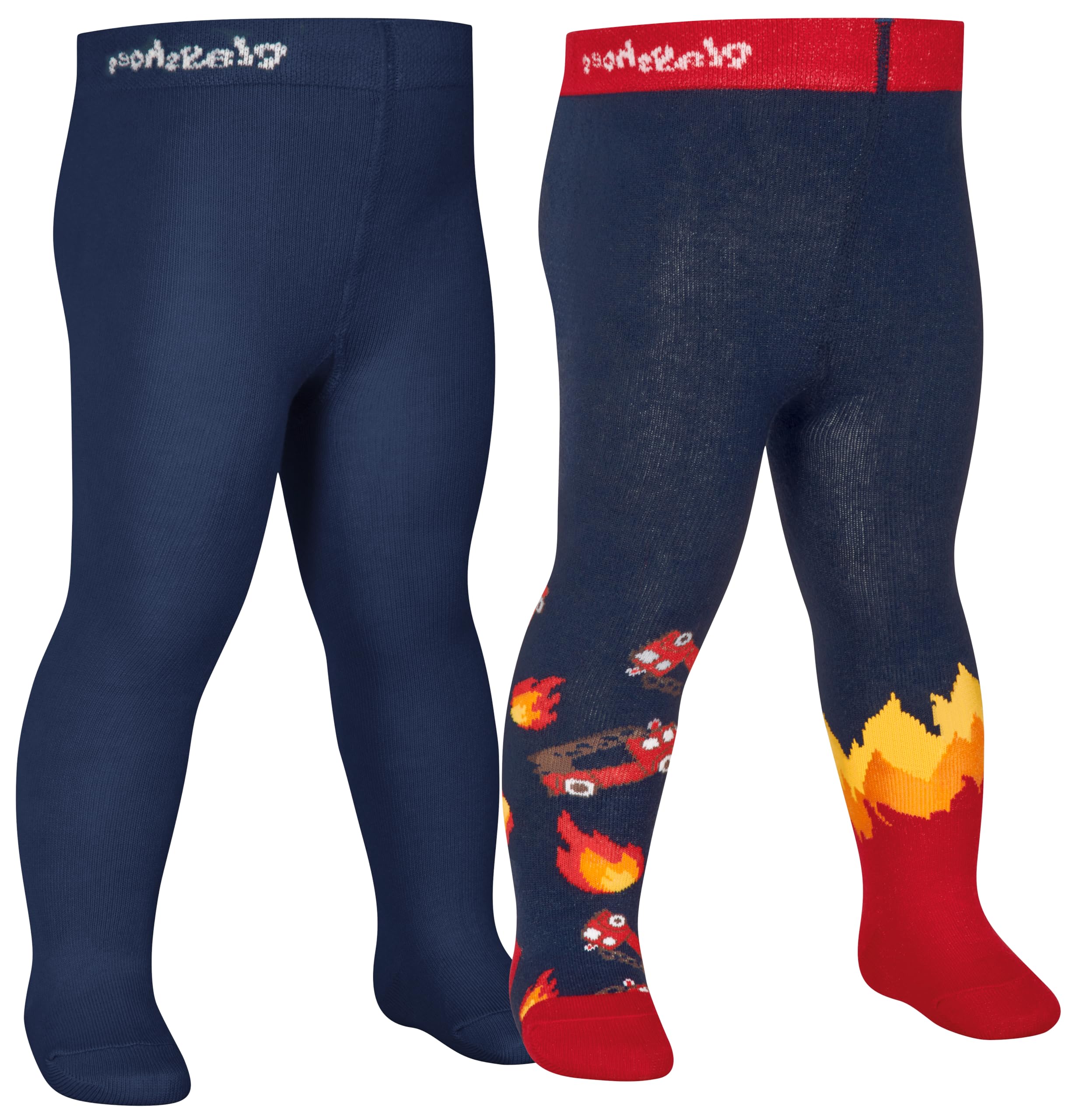 Playshoes Unisex dziecięce rajstopy strażackie, zestaw 2 sztuk, morskie, normalne
