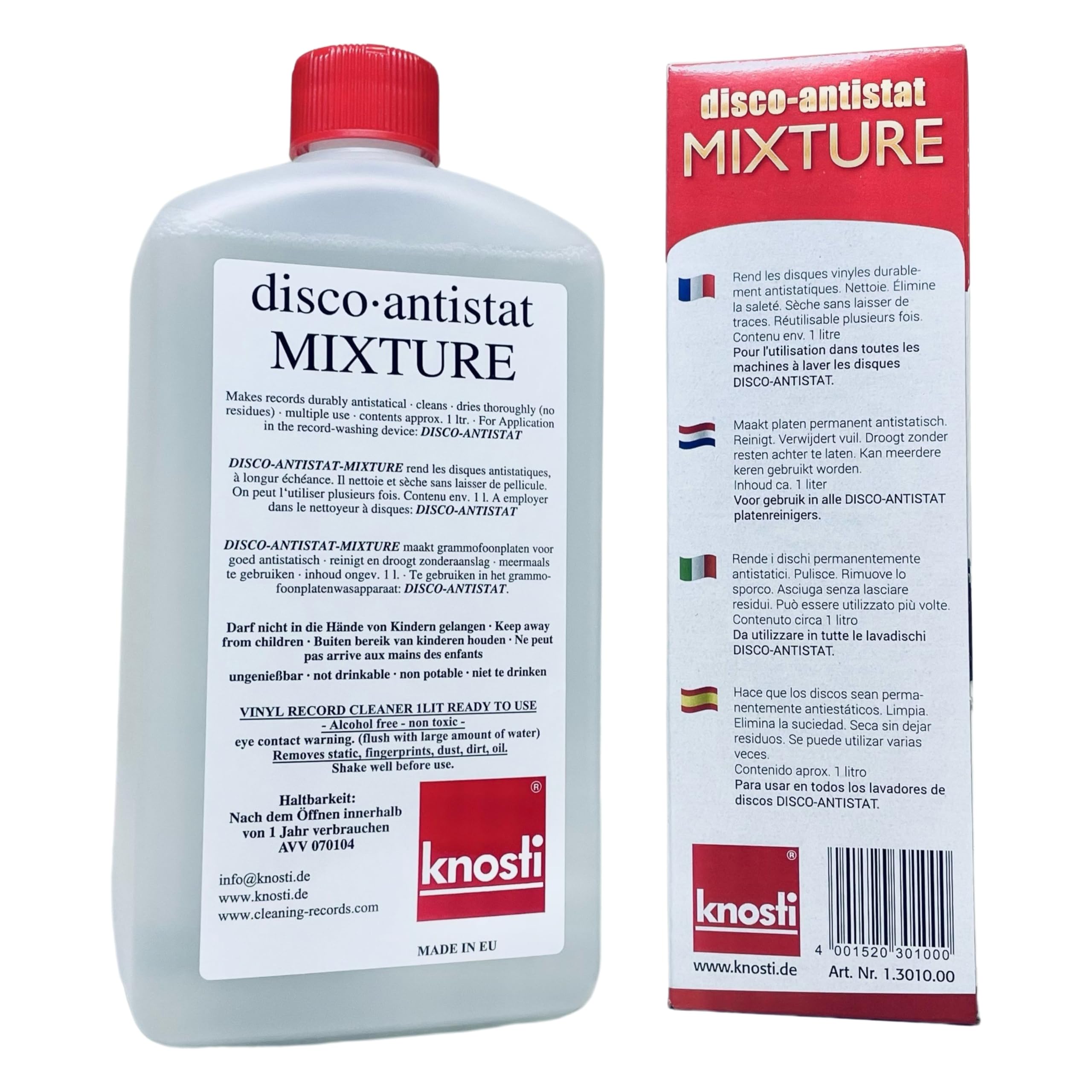 knosti 1301000 disco-antistat MIXTURE Liquido per Sistema di Pulizia Vinili, 1 Litro