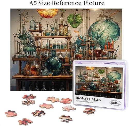 Miniatura 6 de CASGTNZ Rompecabezas de madera de 500 piezas  Antiguo Laboratorio de Química Ciencia Vintage Rompecabezas de Madera  Juguetes Educativos Juego