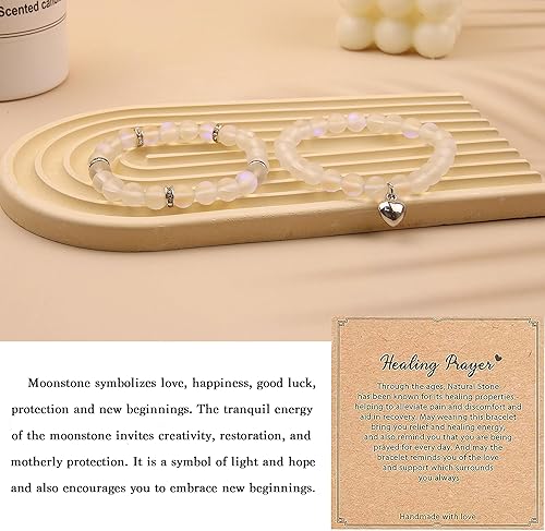 Miniatura 128 de 2Pcs Healing Crystal Bracelets for Women Handmade Beaded Bracelet Healing Prayers Crystal 8mm Natural Stone Beads Bracelet Stress Relief Get Well