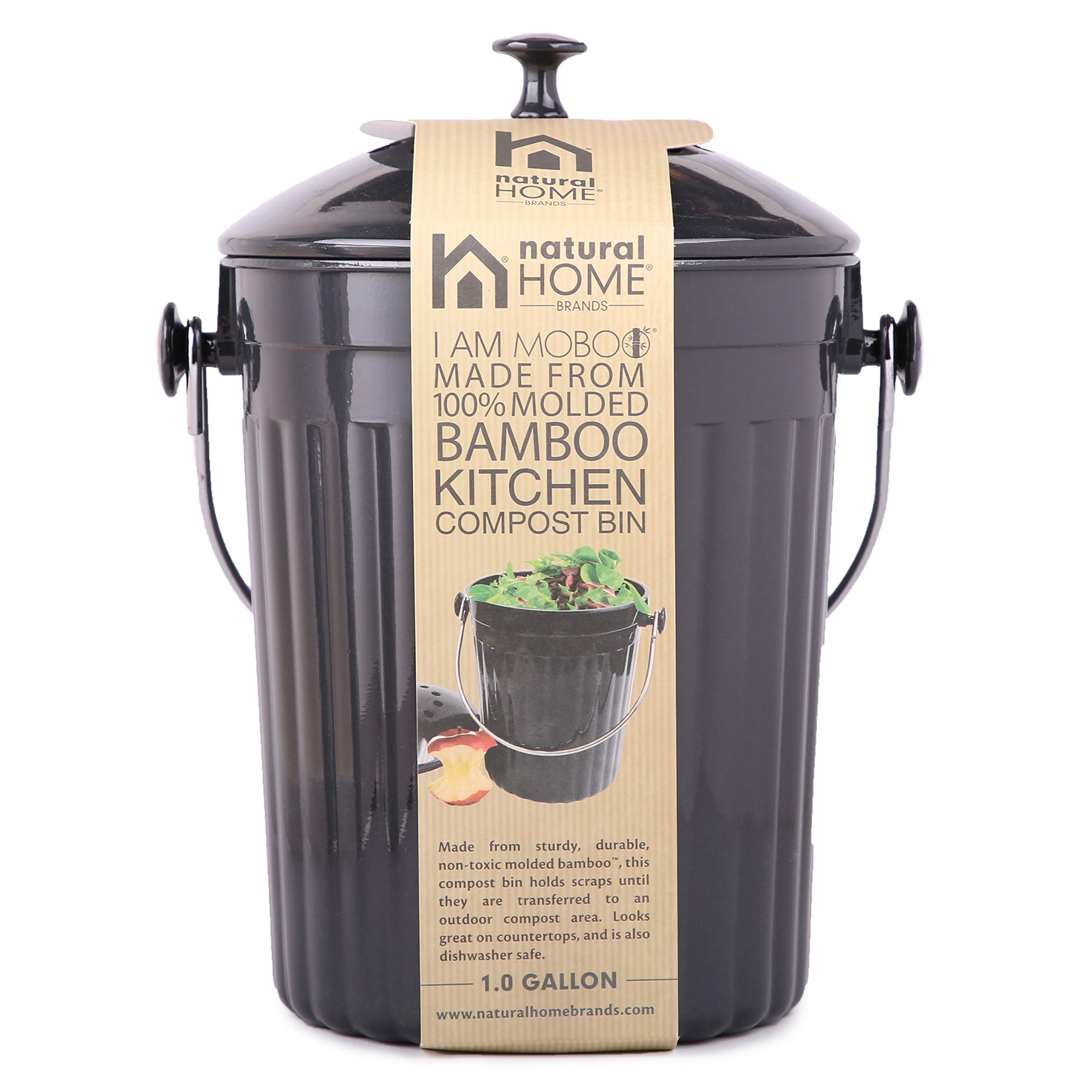 Amazon.com: Natural Home Molded Bamboo Charcoal Compost Bin, 1