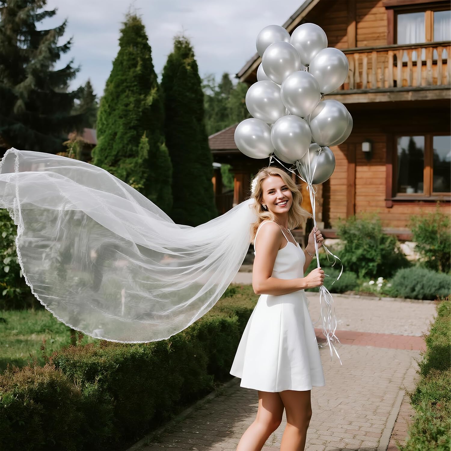 12pcs Metallic Silver Balloons, 13 Inch Chrome Silver Latex Party Balloons for Wedding, Birthday, Graduation, Baby Shower, Bachelorette, Anniversary, New Year Decorations - Image 2