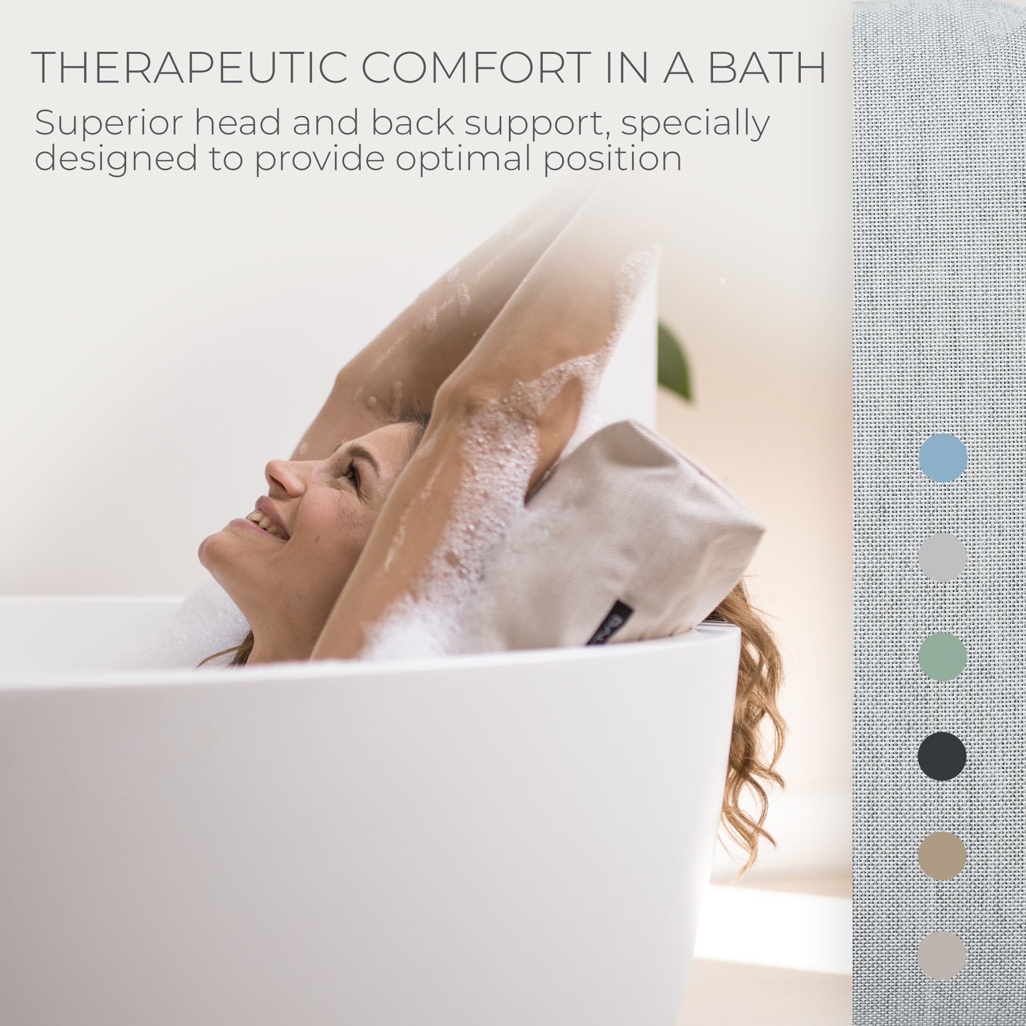 BADESOFA® Luxury Bath Pillow S | Ultra Comfortable & Quick-Drying Bath Back Pillow | Washable Full Body Bath Pillow for Bathtub | Therapeutic Head and Neck Support | Luxury Spa Cushion in Grey