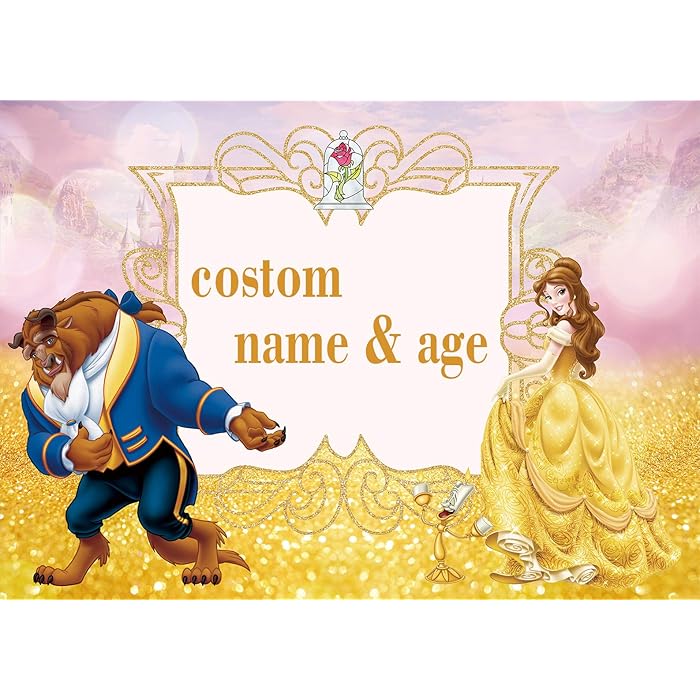 Buy BoTong 6x4ft Belle Party Supplies Happy Birthday Backdrop Costom