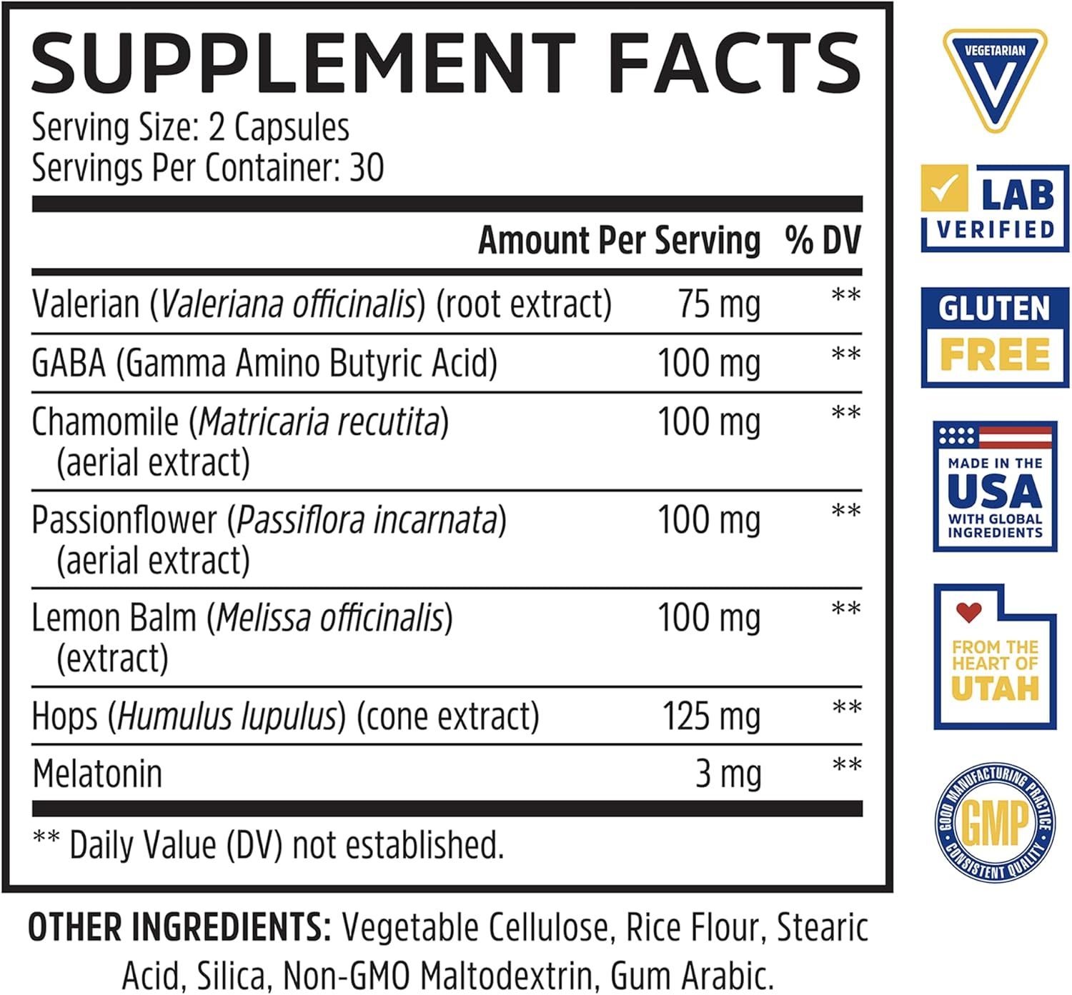 Zhou Driftoff - Nature Inspired Sleep Aid, Valerian Root & Melatonin for Sleep for Men & Women, Calm Sleeping Supplement for Adults with Gaba & Chamomile to Relax - 60 Veggie Capsules