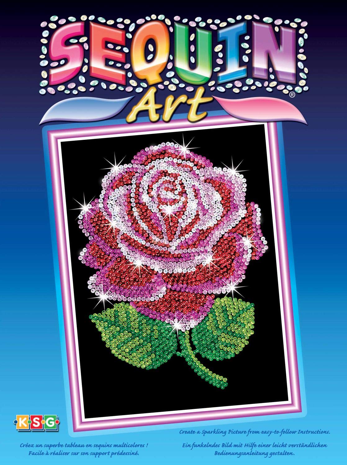Amazon | Ksg Arts and Crafts Sequin Art 1001 Red Rose Picture Kit