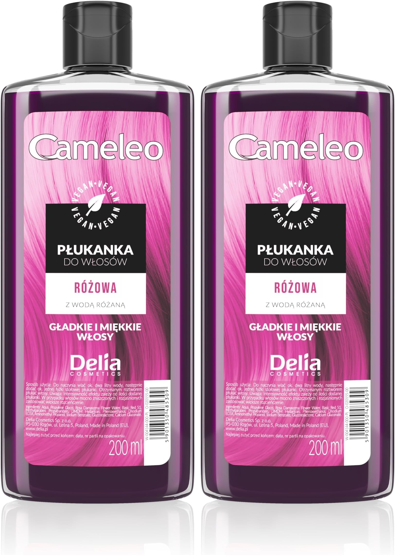 Cameleo - Rosa Haar-Toner mit Rosenwasser, KEIN Gelbstich, semi-permanente Haarfarbe - für blondes & graues Haar - Farbe & Pflege - parabenfrei | 200 ml (Packung mit 2)