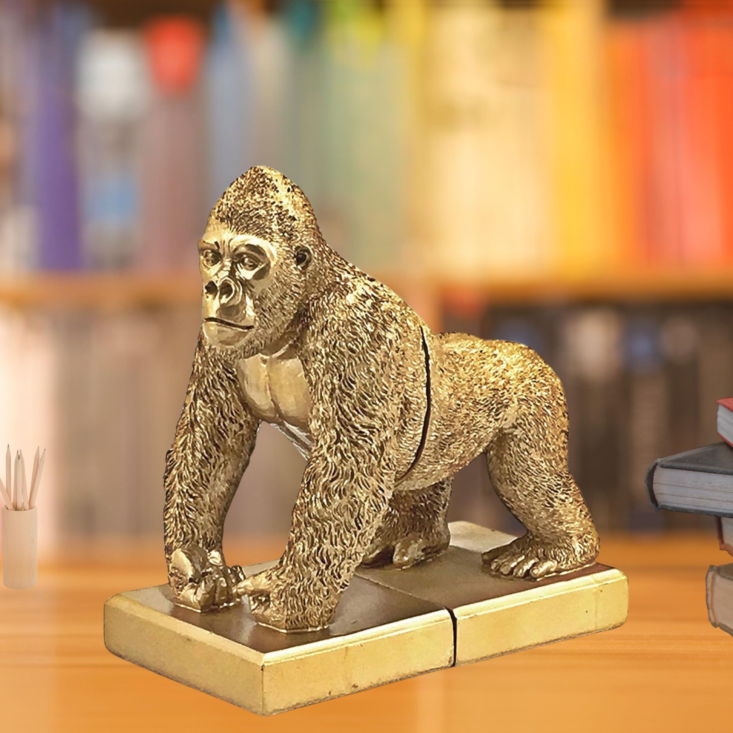 Amazon.co.jp: Bellaa ゴールデンデコラティブブックエンド