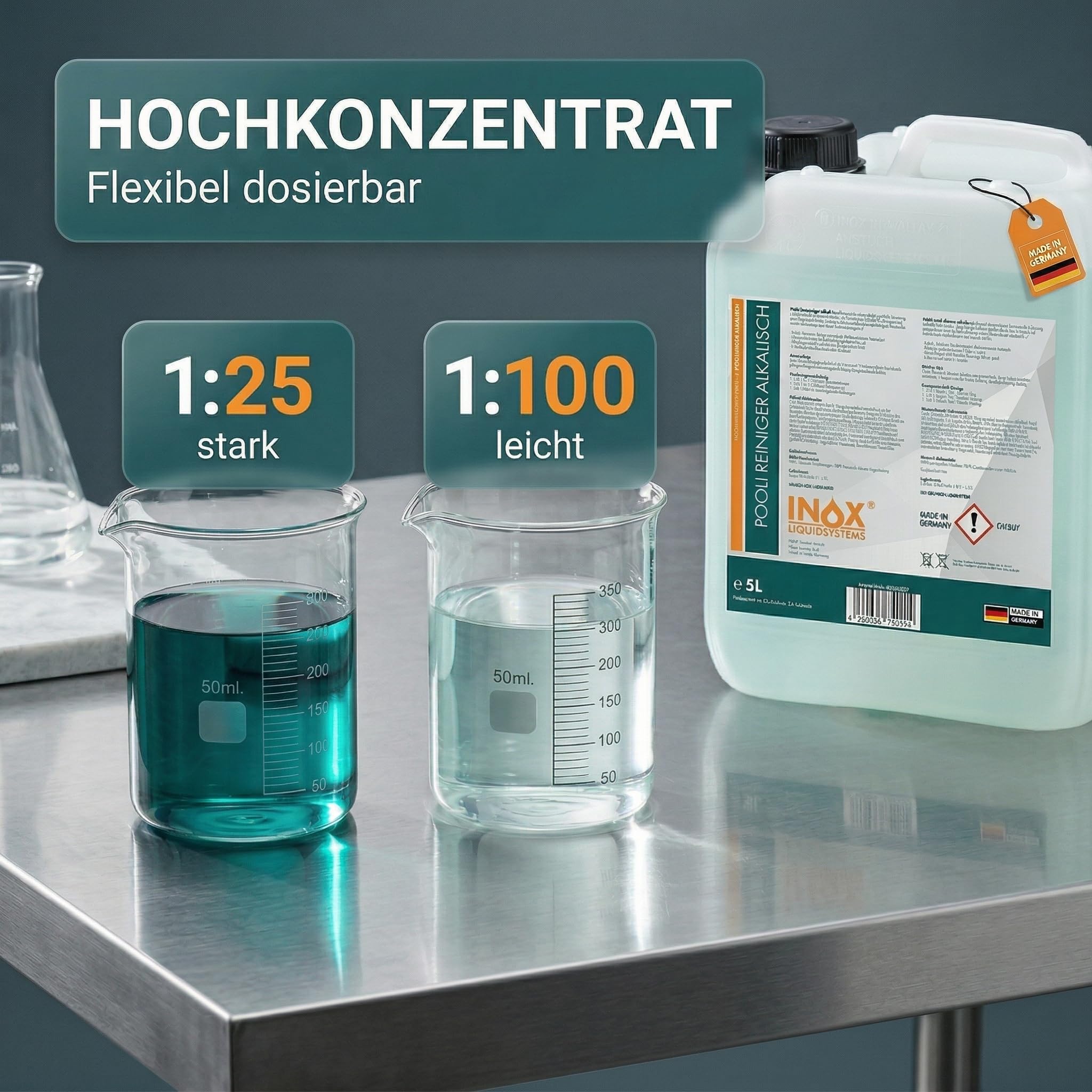 INOX® Pool Randreiniger alkalisch 5L | Hocheffektiver Beckenrandreiniger für Poolfolie, Fliesen & Keramik | Poolrand Reiniger für Folienpools & Kunststoffbecken