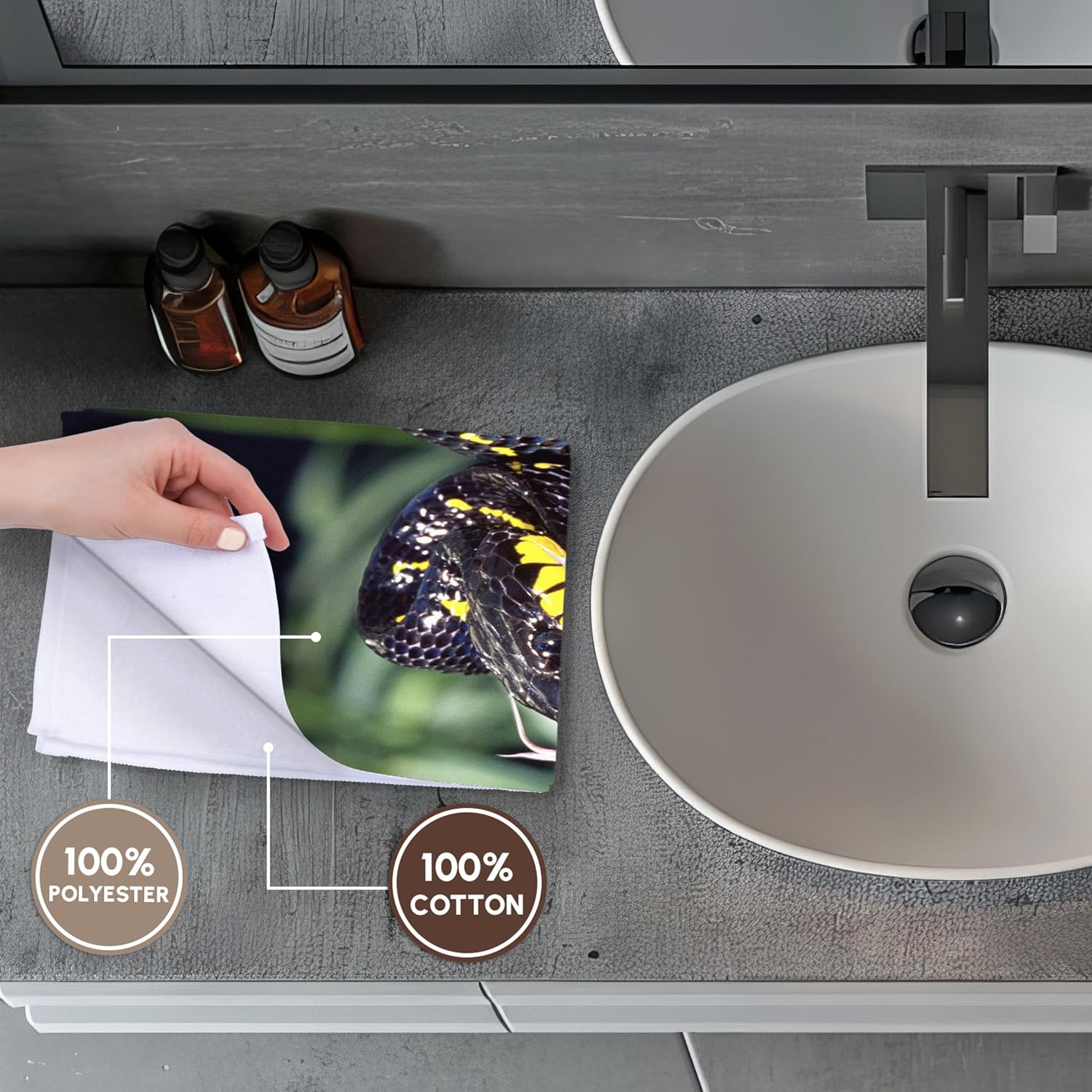 3dRose Mangrove Snake - NA02 DNO0501 - David Northcott 22x30 Bath Hand Pool Towel