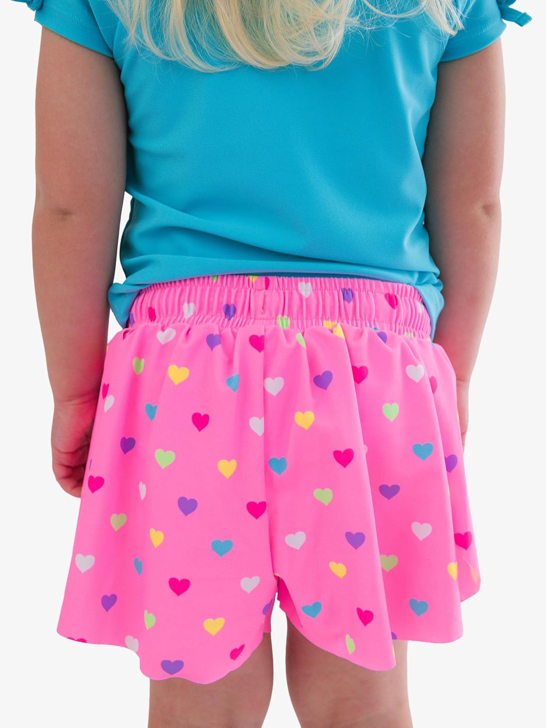 RuffleButts Girls UPF50+ Sun Protected Athletic Active Butterfly Flowy Shorts