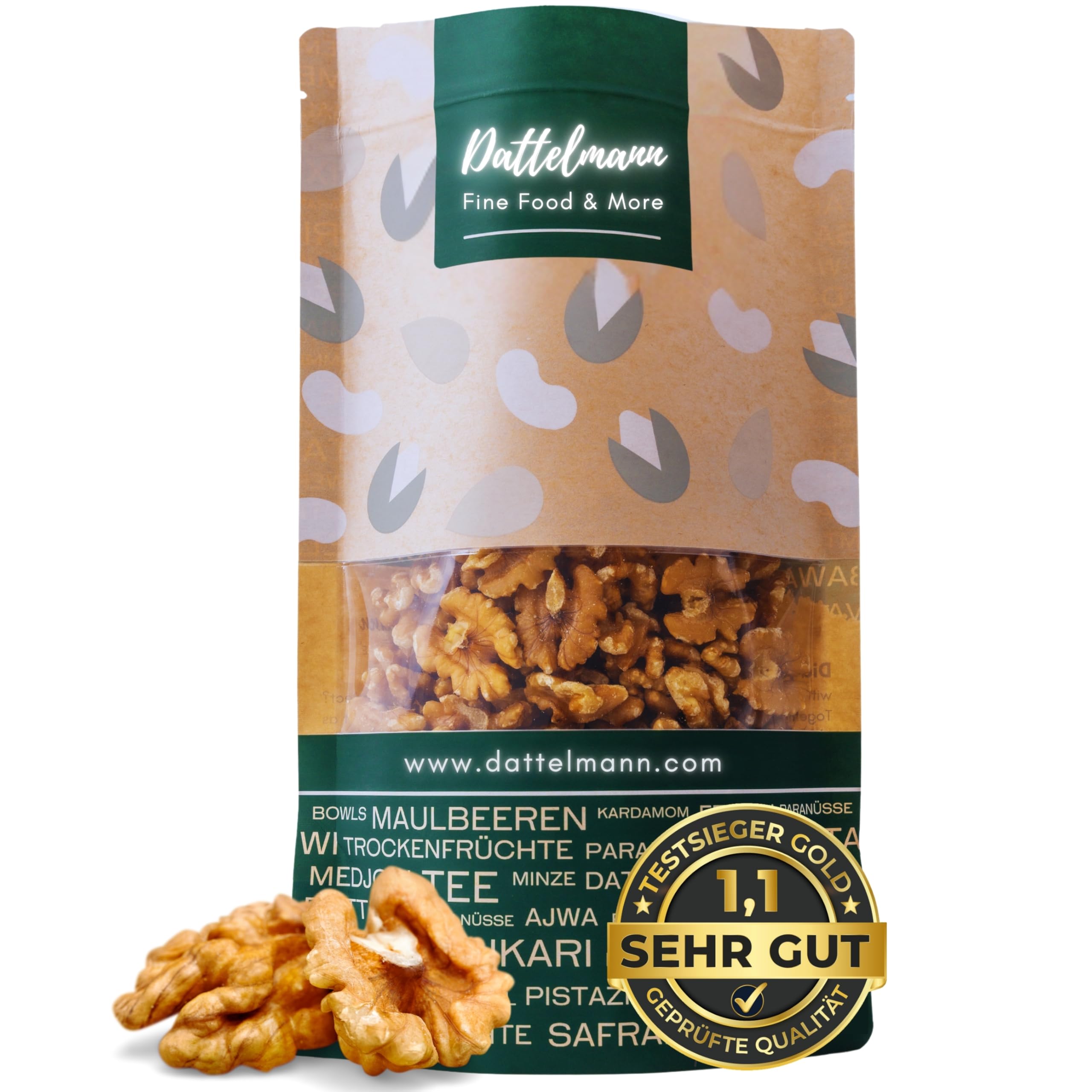 Walnusskerne 1kg – 100% Naturbelassen – Zum Snacken, Backen & als Topping | DATTELMANN®