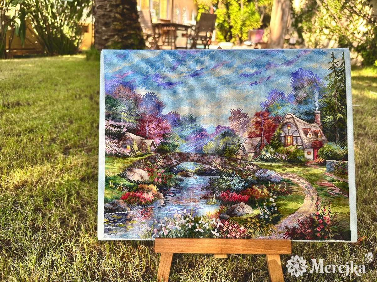 Merejka K-233 Springtime Glory Counted Cross Stitch Kit, Cotton, Multi-Colour, 30 x 39 cm
