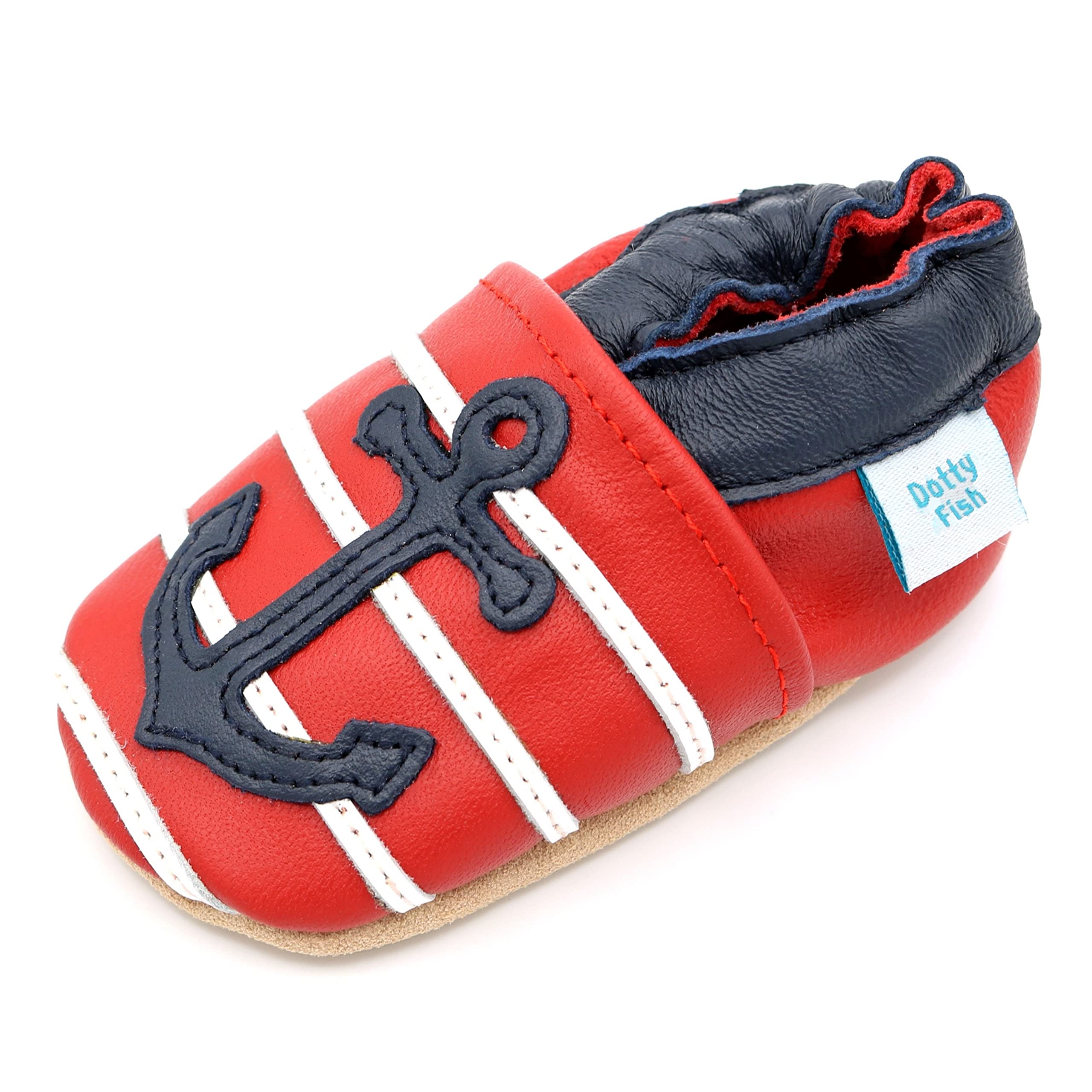 Dotty Fish Unisex Soft Leather Shoes, Unisex Baby First Walker Shoe — view 14