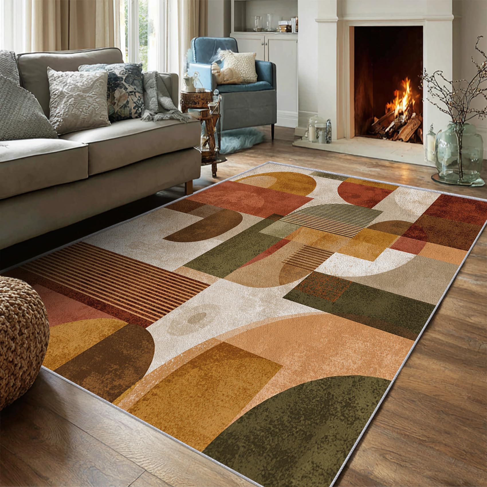 Tapis de salon 140x200 lavable résoud le problème des taches et glissades