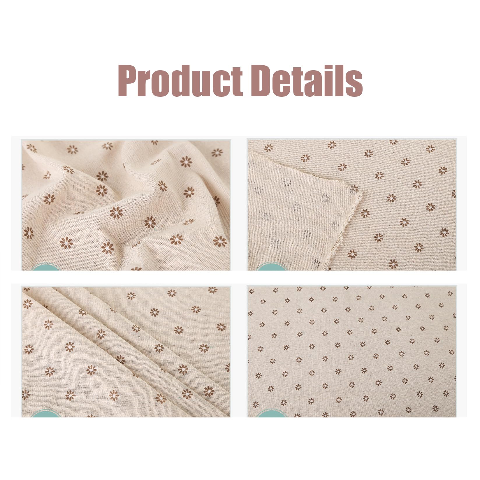Tela de lino para manualidades, venta por metros, aprox. 300 x 150 cm, mantel de tela, tela para coser, estampado de flores, tela para costura, acolchar, manualidades, manualidades, álbumes de