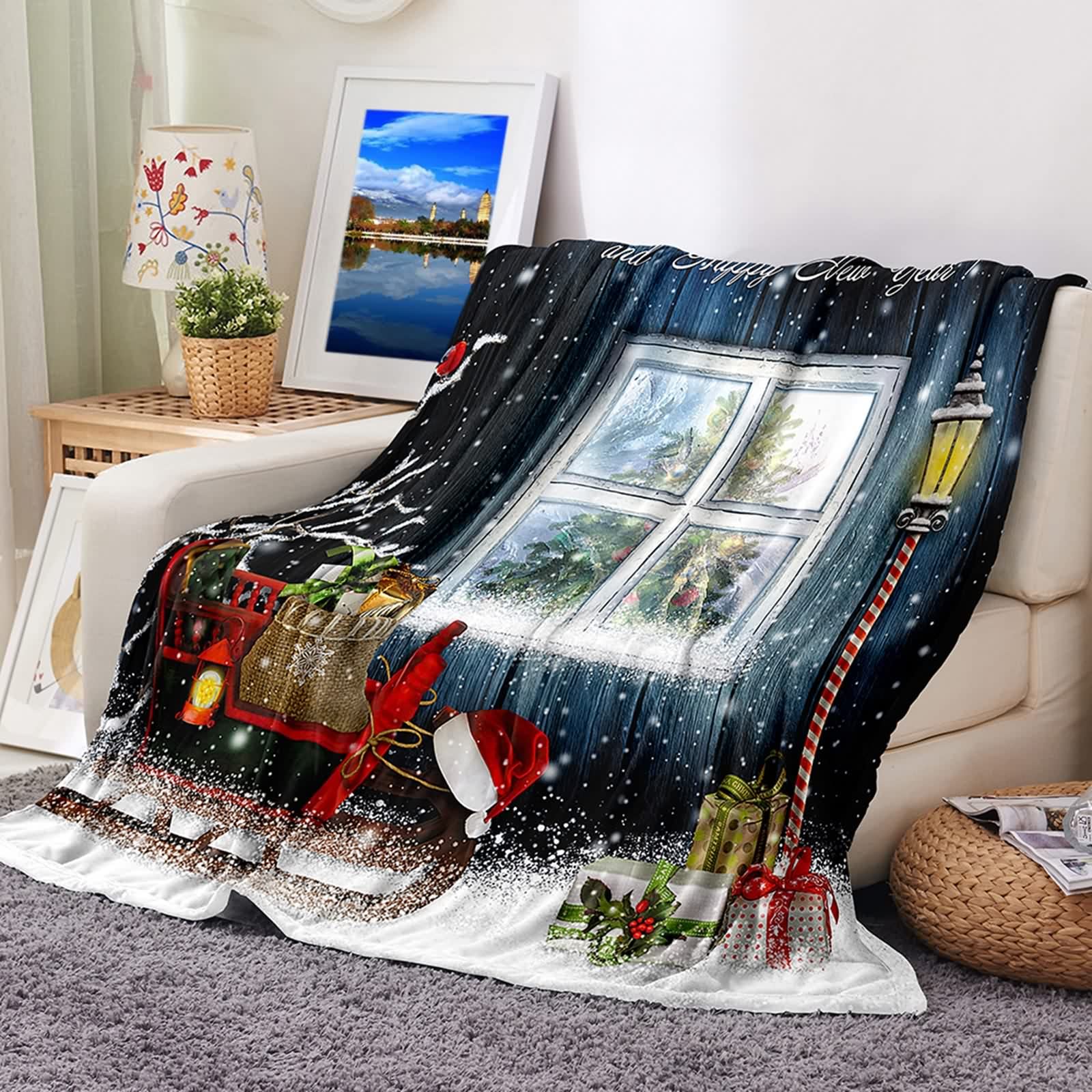Couverture Polaire Flannel Douce KnSam Plaid Canapé Chambre Noël