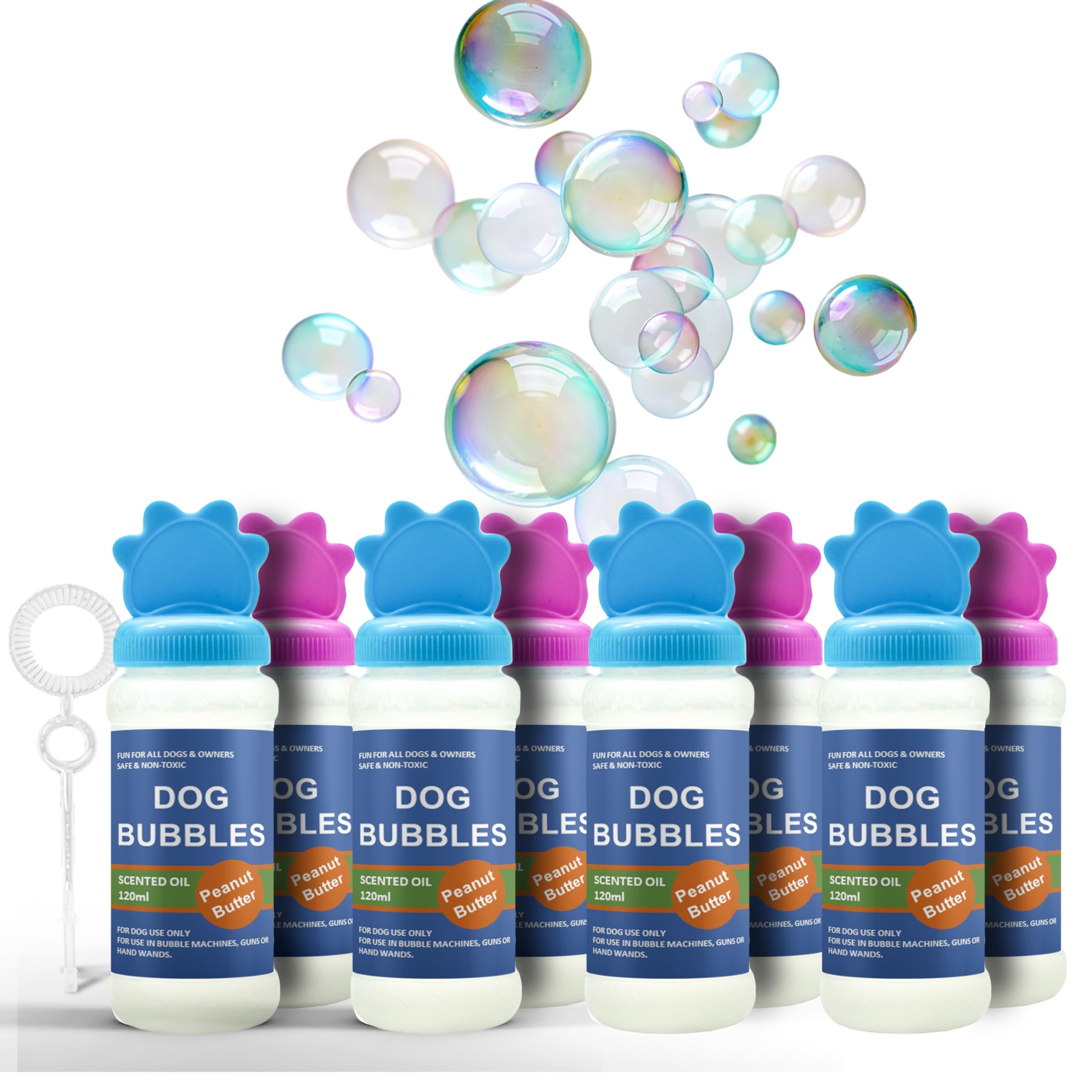 8 giocattoli per cani, bolle di burro di arachidi e manzo per cani, olio profumato, giocattoli interattivi per cani, giocattoli interattivi per cani, cani di taglia grande, assortiti (960 ml