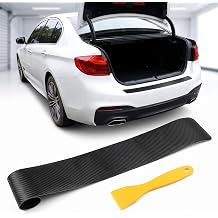 Car Rear Bumper Protector Guard, 41"3.75" Carbon Fiber Trunk Door Sill Guard, Flexible Trunk Lip Cover, Universal Anti-Scratch Protection Trim Strip Sticker for Most Car SUV Truck Black