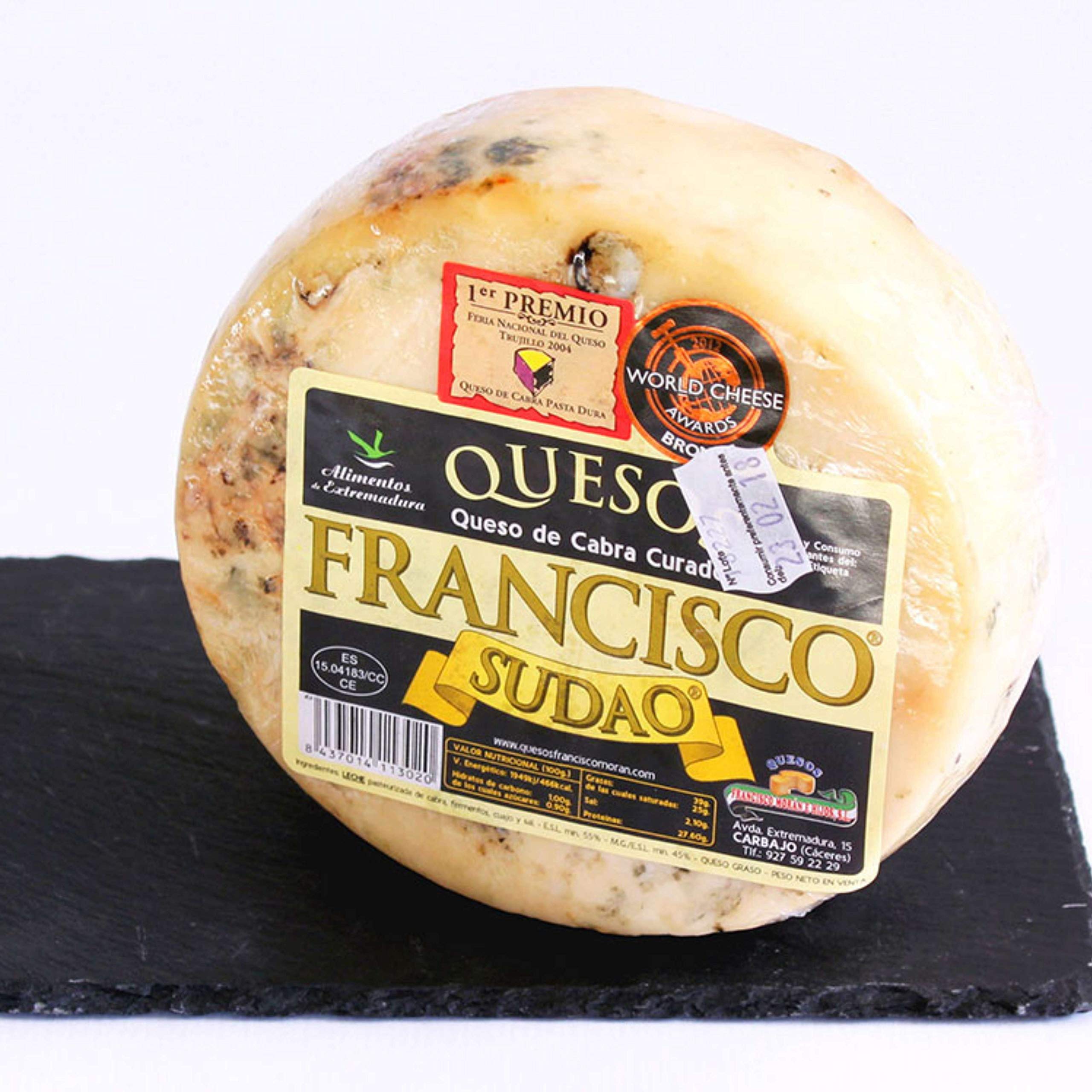 Queso de Cabra Sudao Extremeño Artesano Maduración 3-4 Meses 800-850g Leche Pasteurizada de Cabra