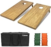 Vista 84 de GoSports 4 ft x 2 ft Regulation Size Wooden Cornhole Boards Set with Light Brown Finish - Includes Carrying Case and Bean Bags