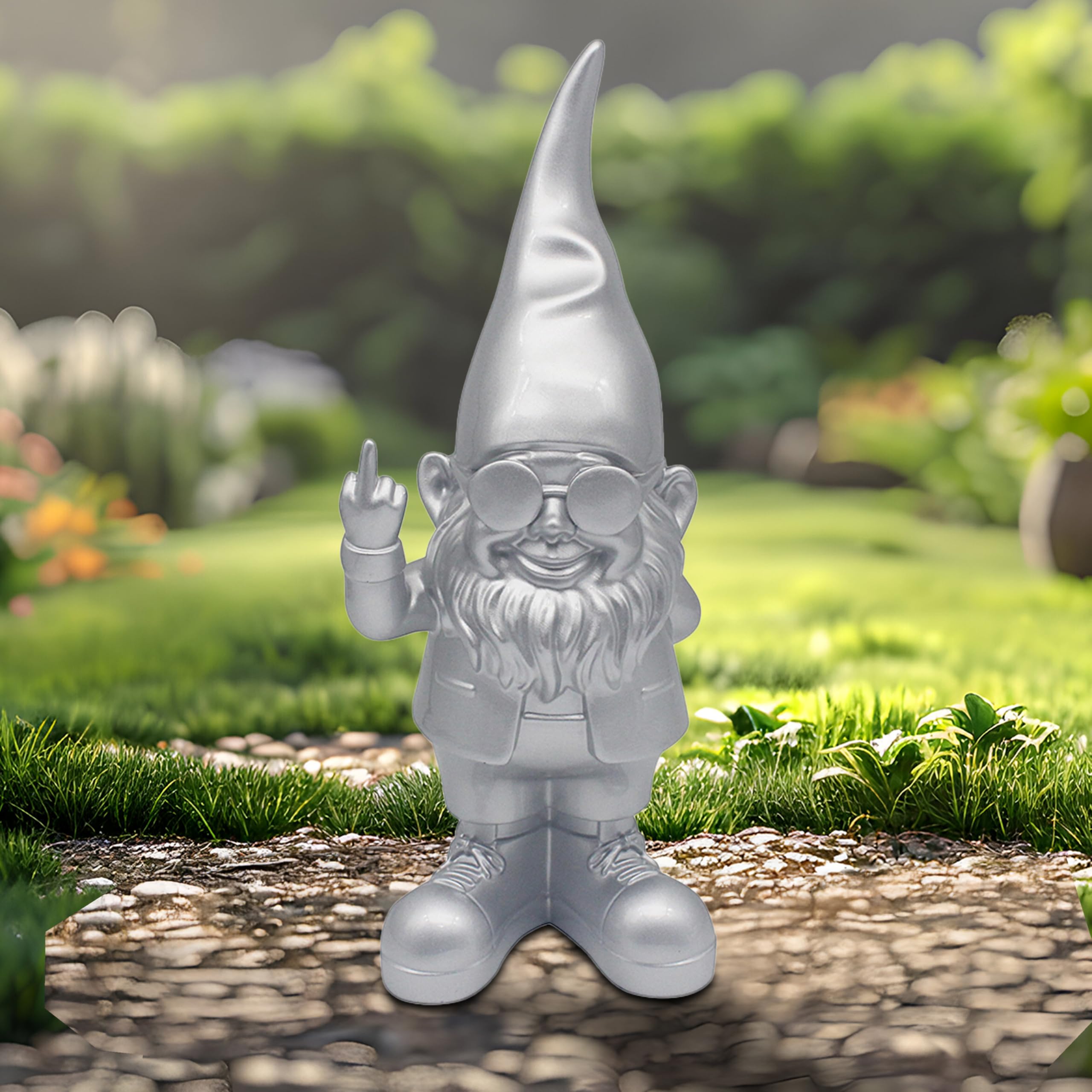 Lesser & Pavey Gnomes Home Decor Figurines & Ornaments For Home & Office | Decorative Home Accessories Statues For Indoor & Outdoor | Lovely Gifts for Women & Men Peace Hands Pink 20 Cm — view 17