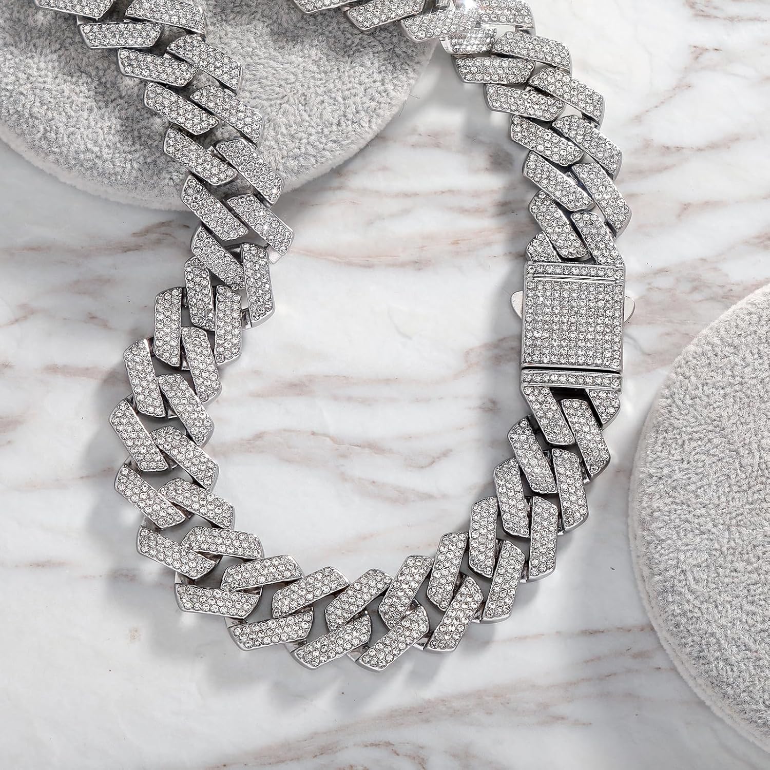 JINAO Cuban Link Chain for Men - 20MM Iced Out Miami Mens Necklace 14K Gold Plated Cubic Zirconia Women Hip Hop Jewelry - Image 4