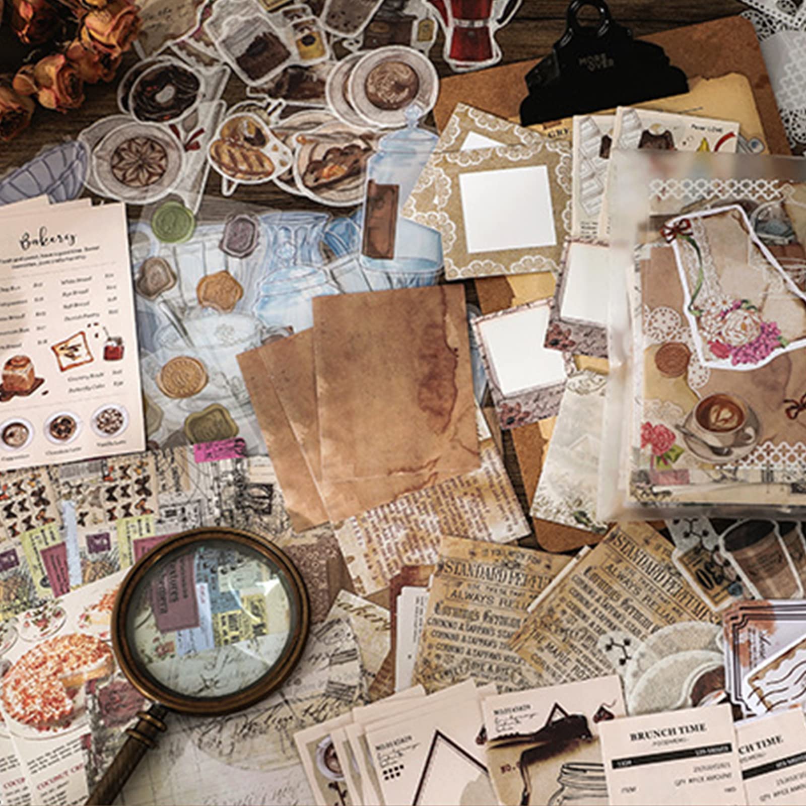 Lot De 260 Feuilles De Papier Autocollant Vintage Pour Scrapbooking - Fournitures De Journal Rétro - Papier De Papeterie Décoratif - Kit De Fournitures De Journal Pour Scrapbooking Et Journal