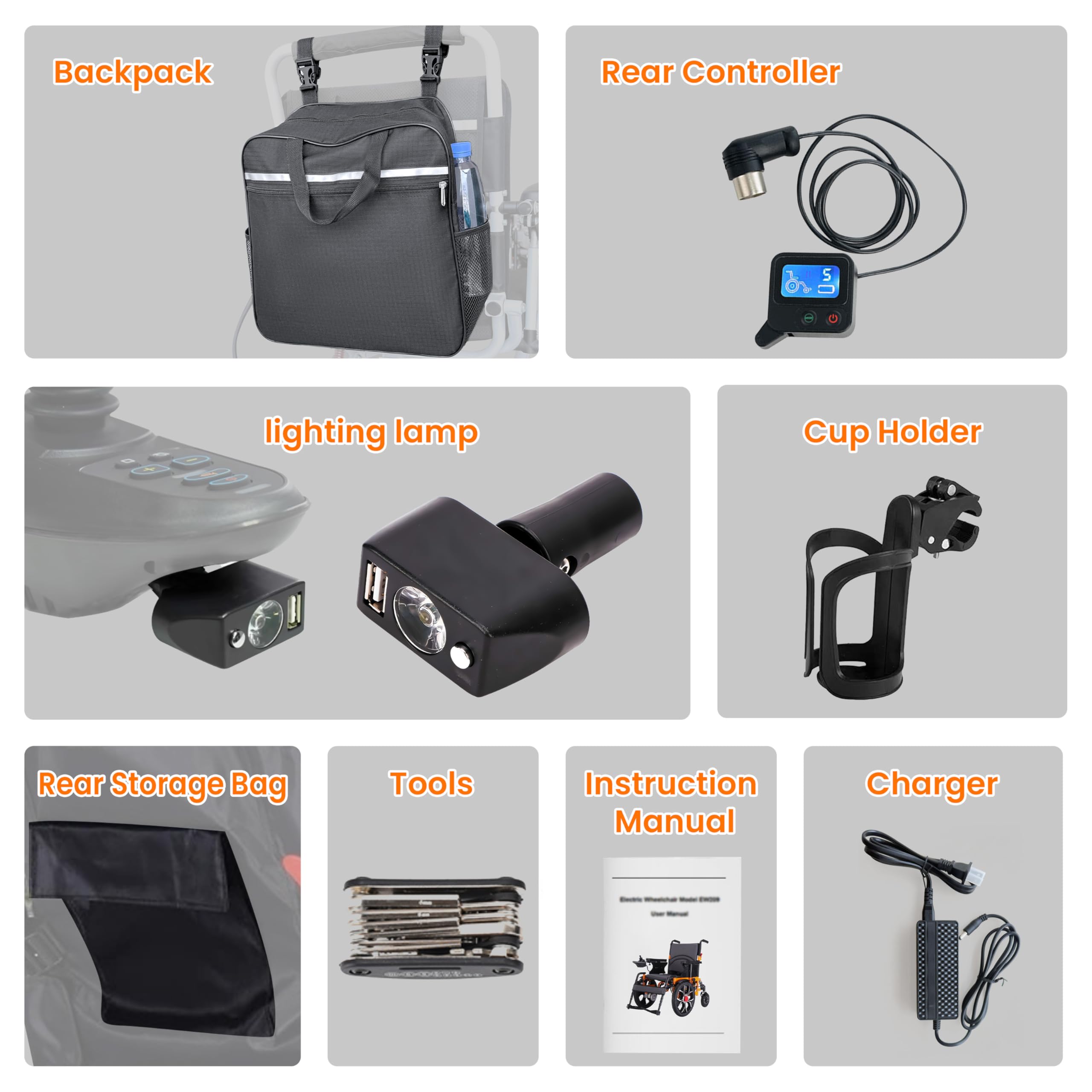 Sillas de ruedas eléctricas de tracción delantera grande de 40 cm, con funcionamiento trasero, asiento de 50 cm de ancho, silla de ruedas eléctrica para adultos, sillas de ruedas plegables para